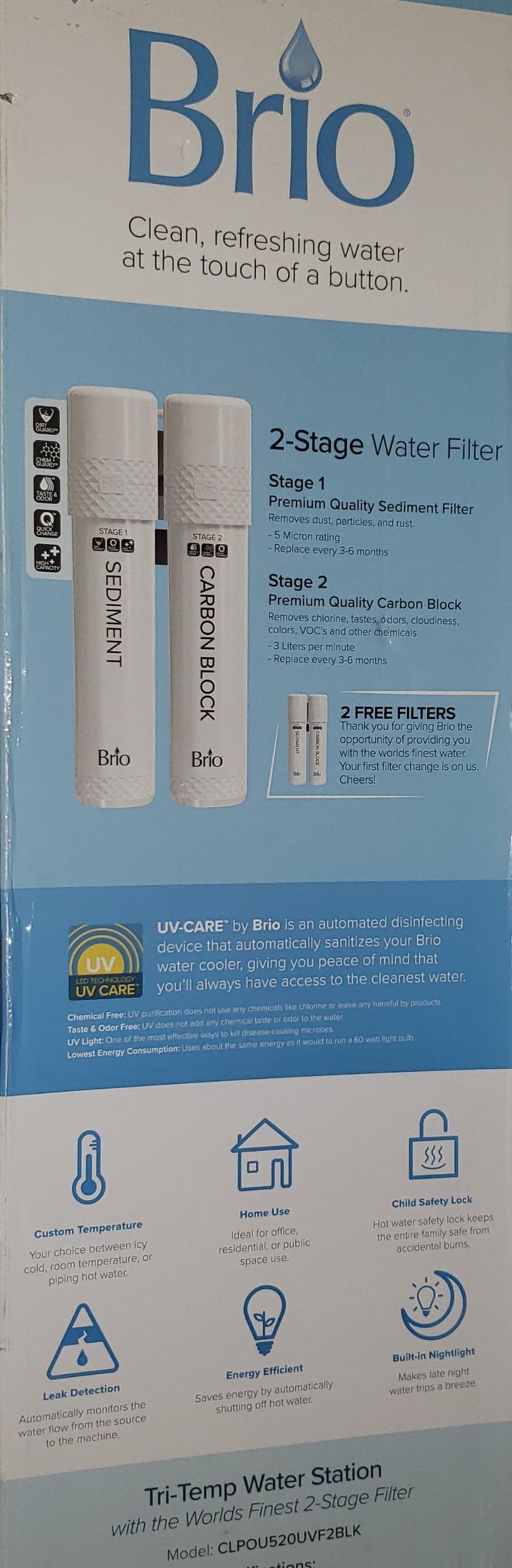 Brio 520 UV Self-Cleaning Bottleless Water Cooler Dispenser, UL Certified | Built-in 2 Stage Filtration (2 Free Replacement Filters Included) Reduces PFAS & Microplastics | 3 Temp (Hot Cold, Room) customer photo 1