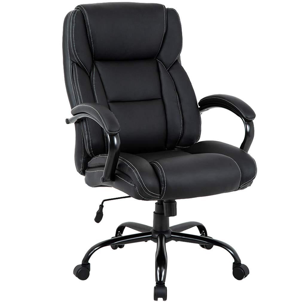 Big and Tall Office Chair 500lbs Wide Seat Ergonomic Desk Chair Task High Back Executive Chair Rolling Swivel PU Computer Chair with Lumbar Support Armrest Adjustable Chair for Heavy People, Brown customer photo 1