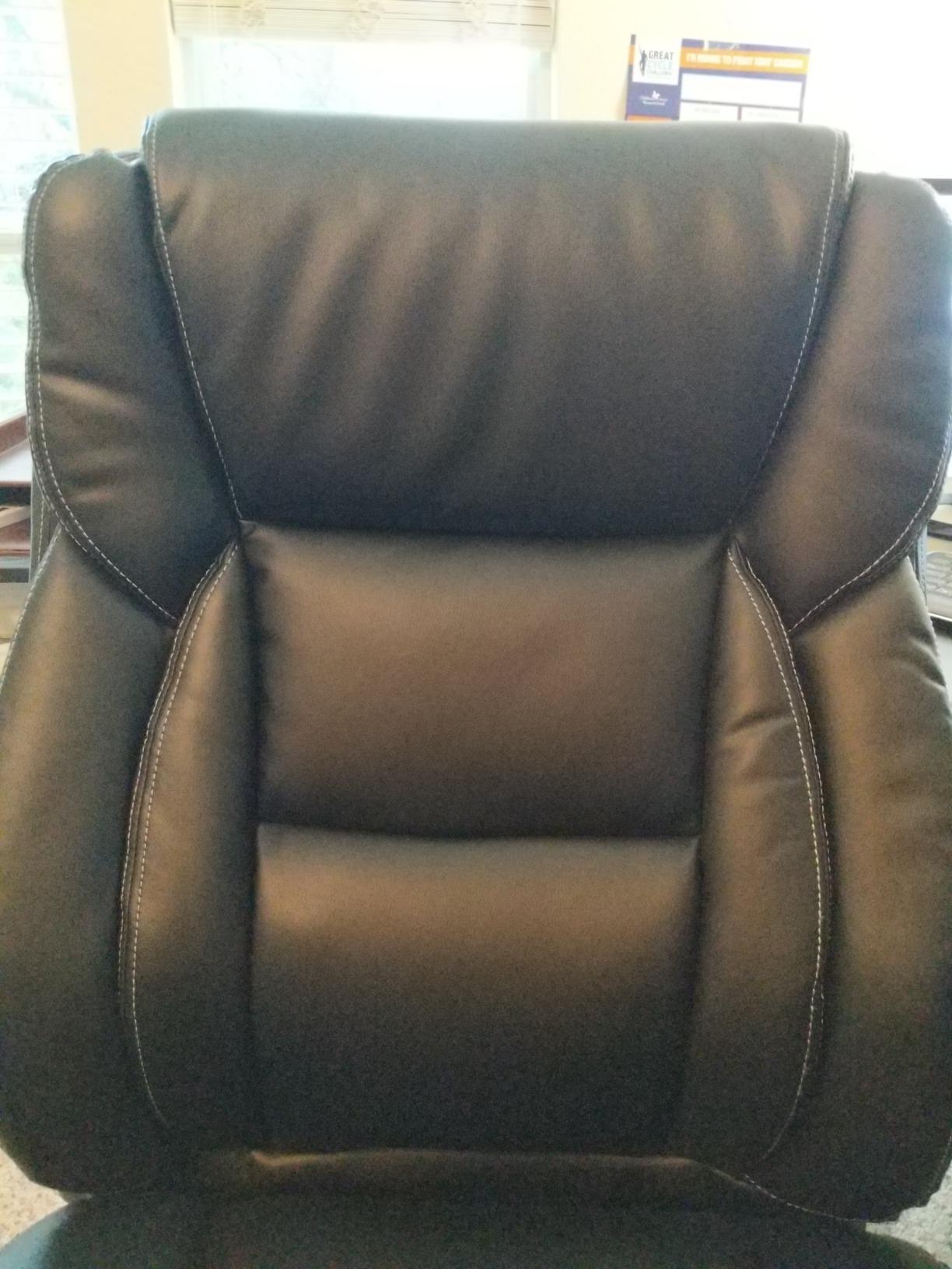 Big and Tall Office Chair 500lbs Wide Seat Ergonomic Desk Chair Task High Back Executive Chair Rolling Swivel PU Computer Chair with Lumbar Support Armrest Adjustable Chair for Heavy People, Brown customer photo 2