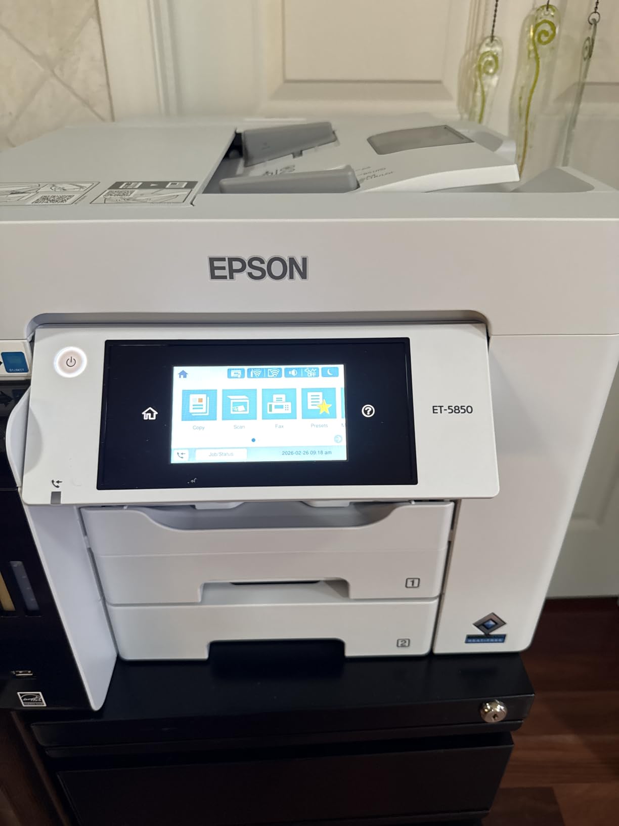 Epson EcoTank Pro ET-5800 Wireless Color All-in-One Supertank Printer with Scanner, Copier, Fax and Ethernet, White customer photo 1