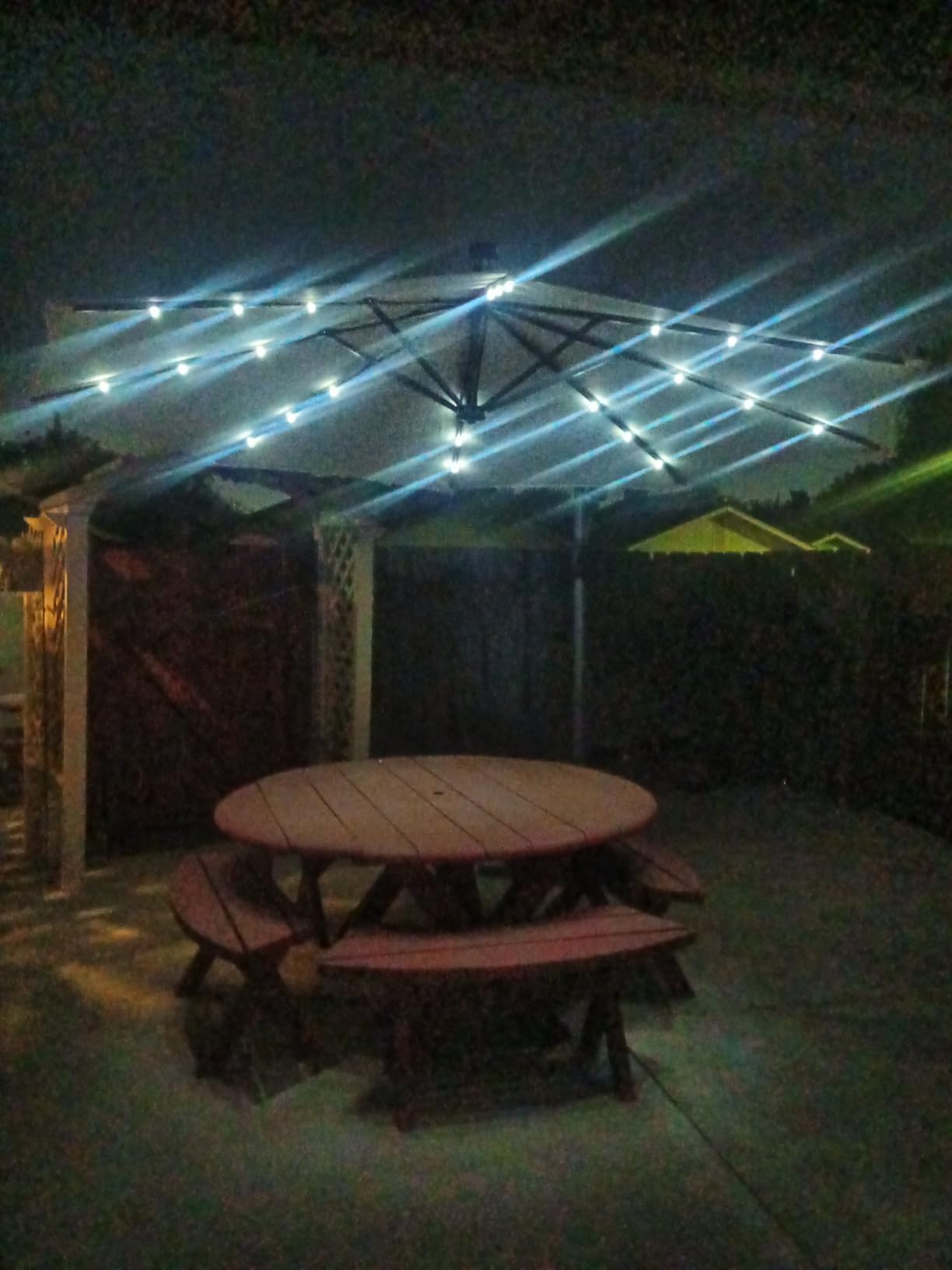 Best Choice Products 10ft Solar LED Offset Cantilever Hanging Market Patio Umbrella, 8 Sturdy Ribs, Easy Adjustment - Deep Taupe customer photo 2