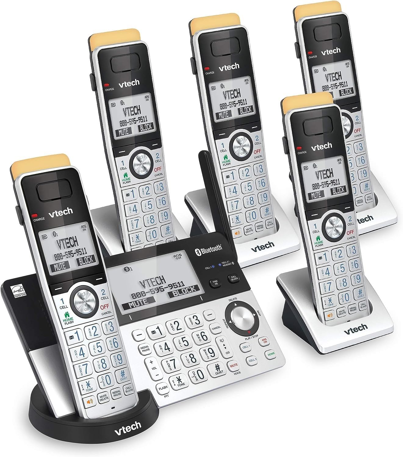 VTech IS8151-5 Super Long Range 5 Handset DECT 6.0 Cordless Phone for Home with Answering Machine, 2300 ft Range, Call Blocking, Bluetooth, Headset Jack, Power Backup, Intercom, Expandable to 12 HS customer photo 2