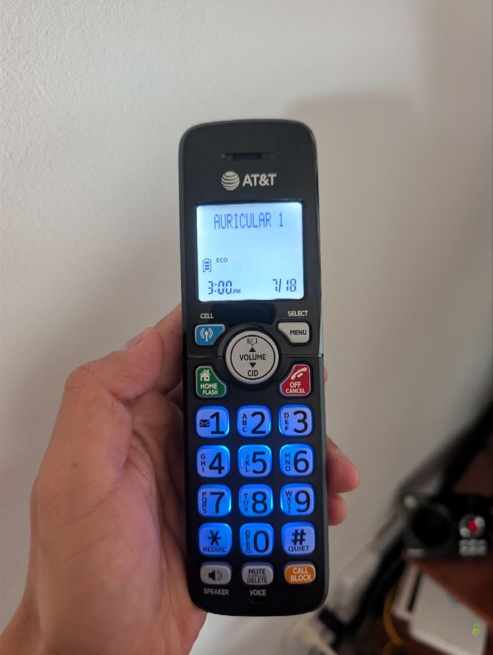 AT&T DL72319 DECT 6.0 3-Handset Cordless Phone for Home with Connect to Cell, Call Blocking, 1.8
