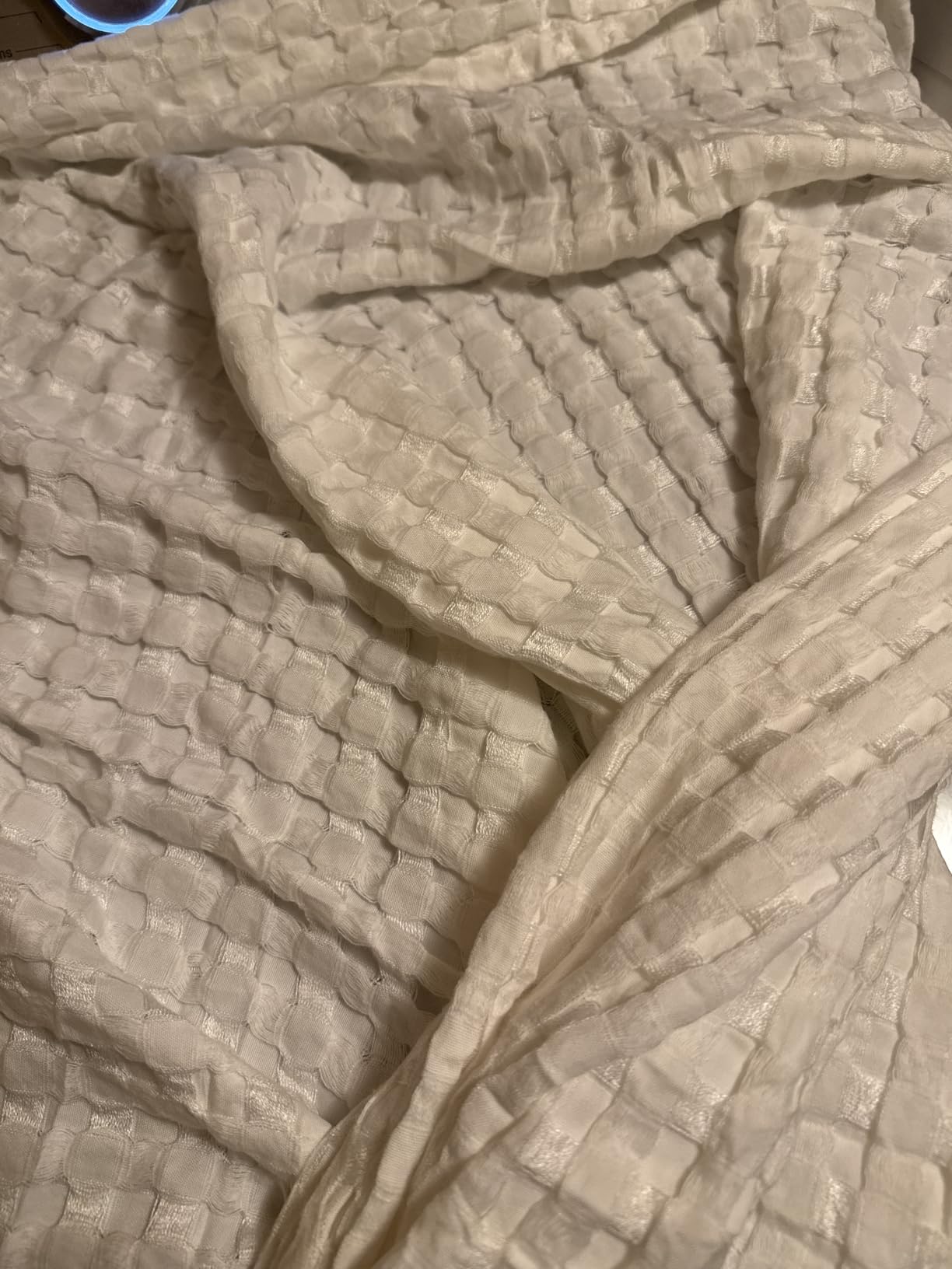 Bedsure Cooling Waffle Blanket for Hot Sleepers, Ivory, Queen, 90