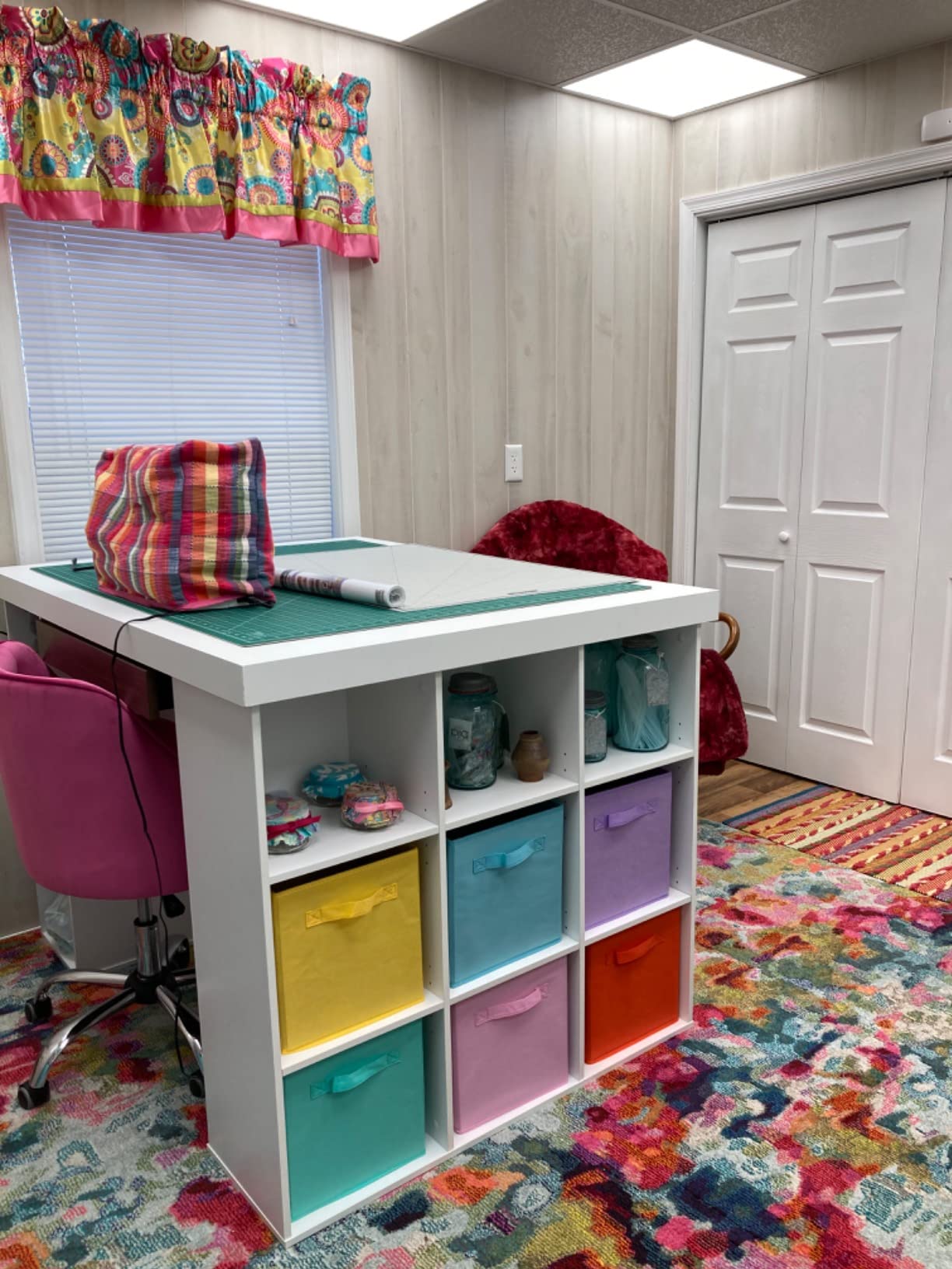 Project Center Desk with Bookcase and 3 Bin Cabinet-Black customer photo 2