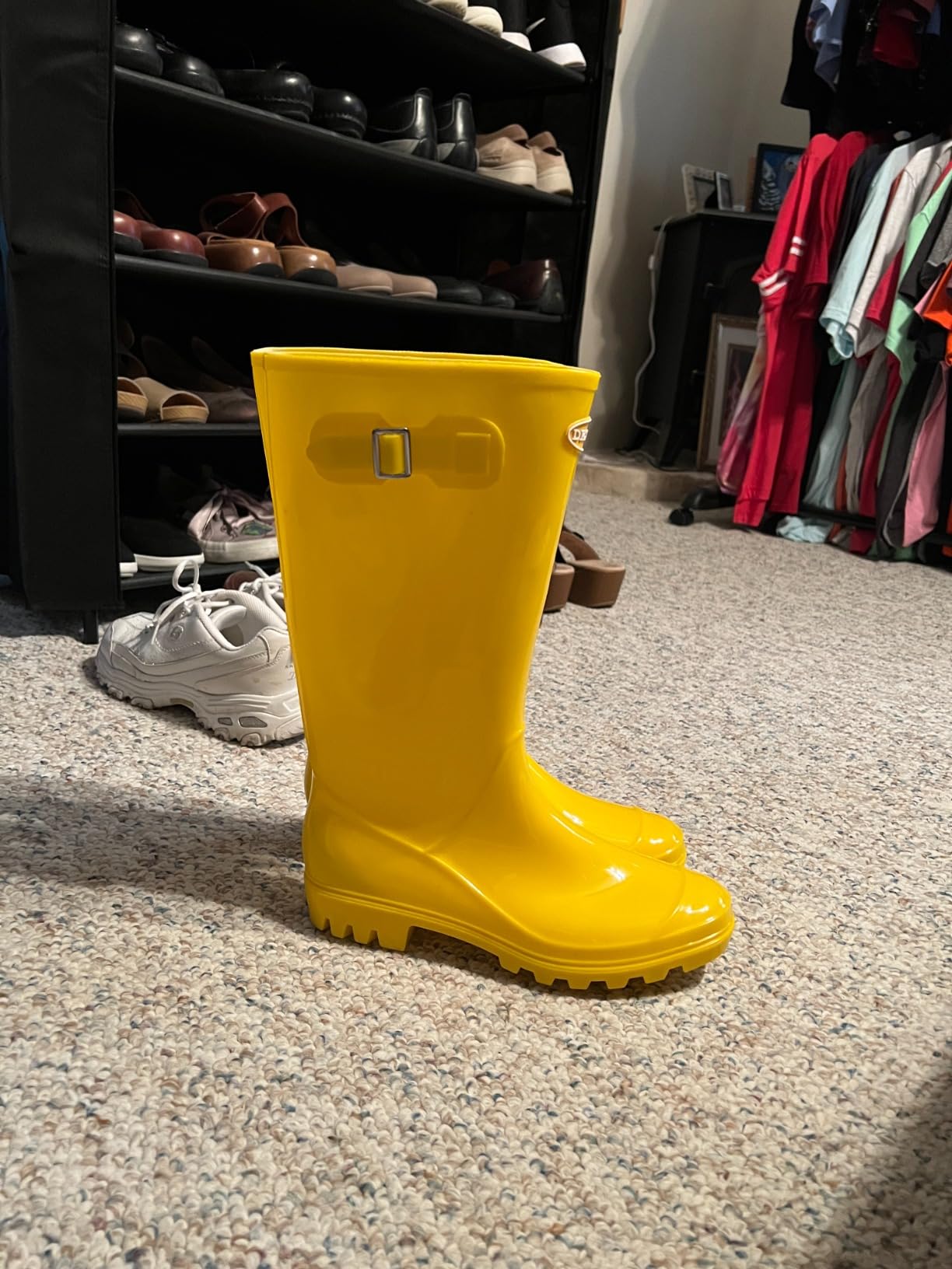 DKSUKO Women's Tall Waterproof Rain Boots Rubber Wide Calf Garden Boots customer photo 1