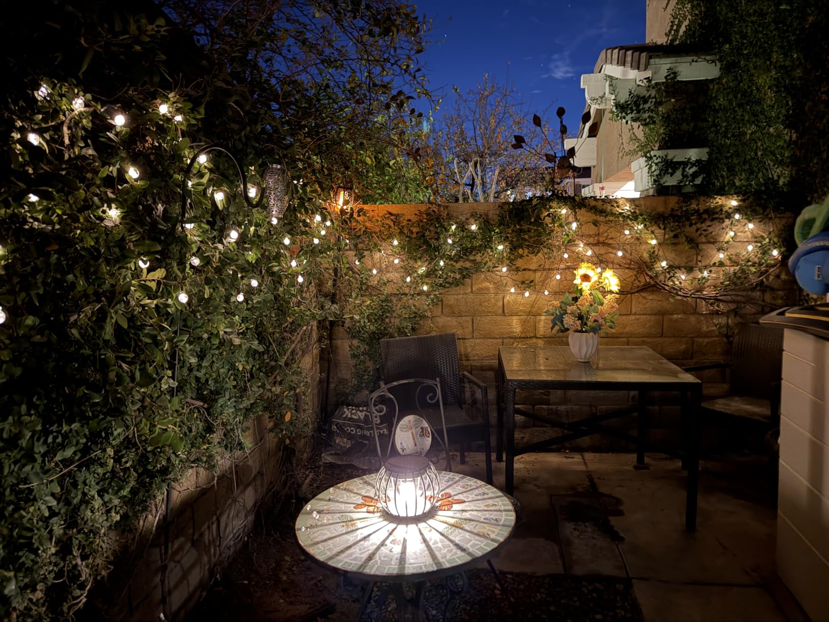 2 Pack 64FT 100 LED Solar String Lights Outdoor, Warm White Patio Lights customer photo 2