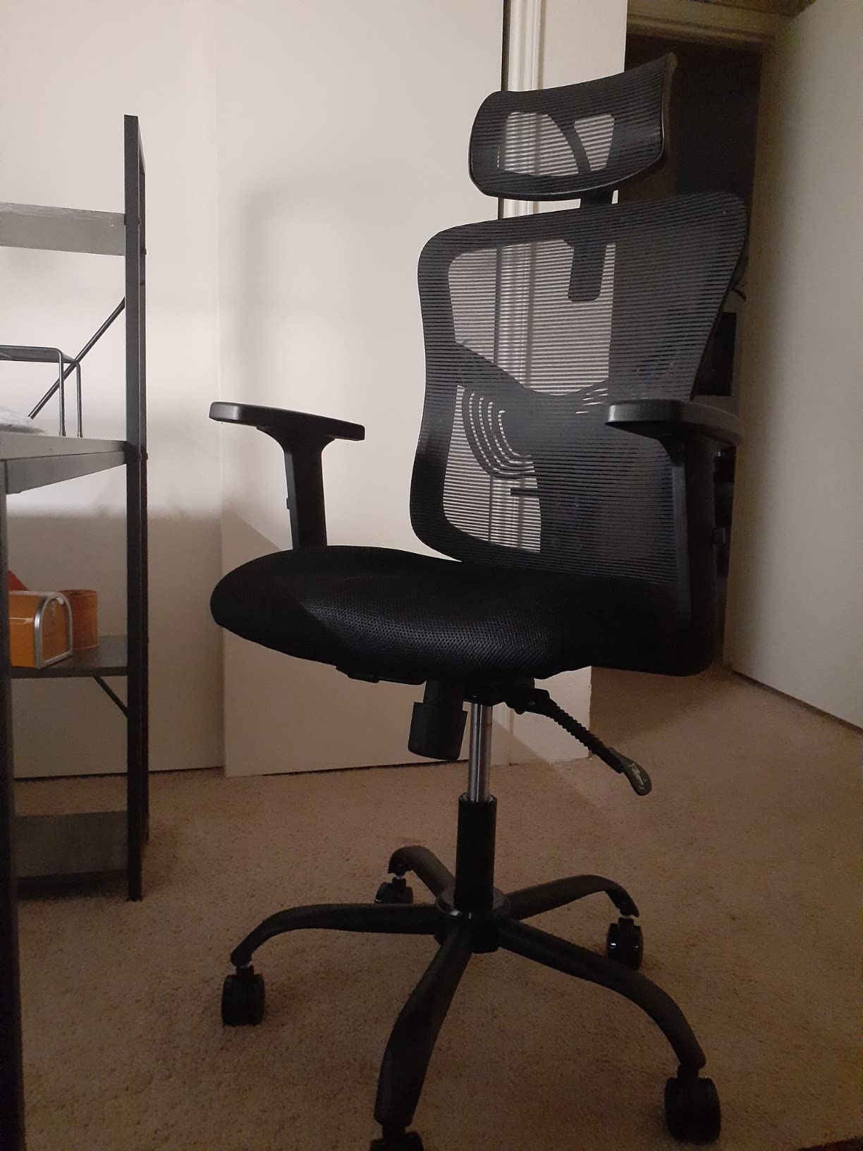 NOBLEWELL Ergonomic Office Chair with Padded Lumbar Support and 2D Headrest | Adjustable armrests, upgraded contoured seat cushion, 90°-130° rocking tilt, breathable mesh backrest, home office chair customer photo 1
