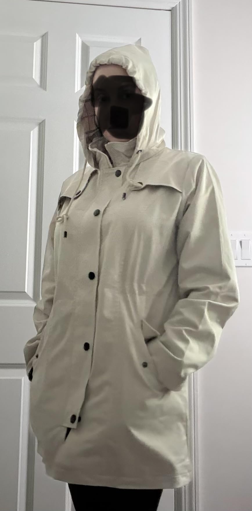 SaphiRose Women's Long Hooded Rain Jacket Outdoor Raincoat Windbreaker customer photo 1