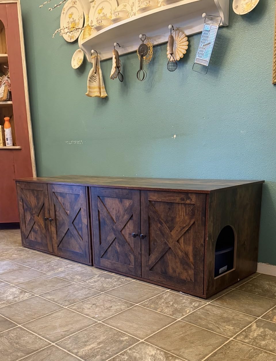 Feandrea Cat Litter Box Enclosure, End Table, 31.5 x 20.9 x 19.7 Inches customer photo 1
