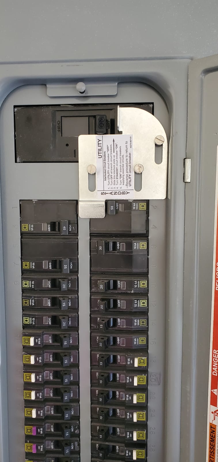 Generator Interlock Kit, HOMCGK2C Homeline Cover, QOM2 Frame Size Main Breaker Interlock, 150A - 225A Main Breaker Load Centers, Indoor Kit customer photo 2