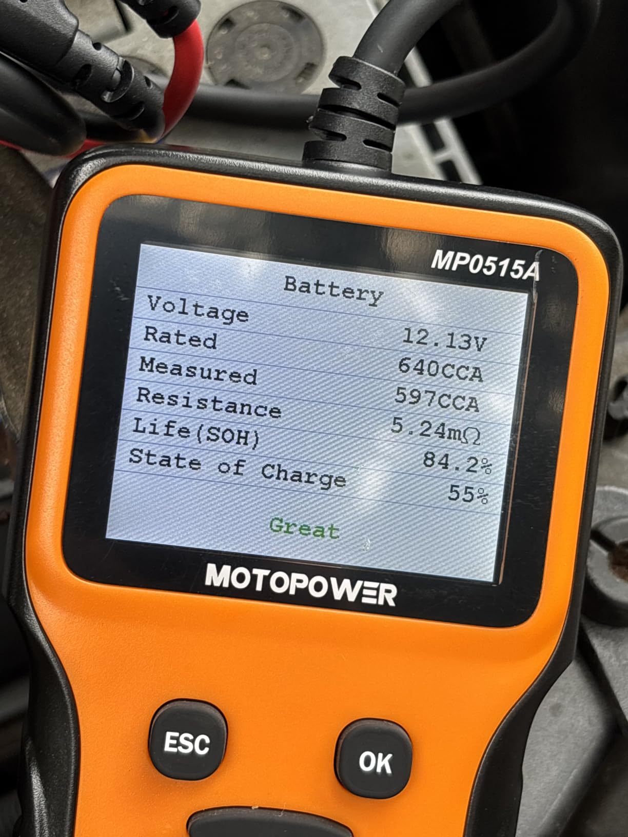 MOTOPOWER MP0515A 12V Car Battery Tester Automotive 100-2000 CCA Battery Load Tester Auto Cranking and Charging System Tester customer photo 2