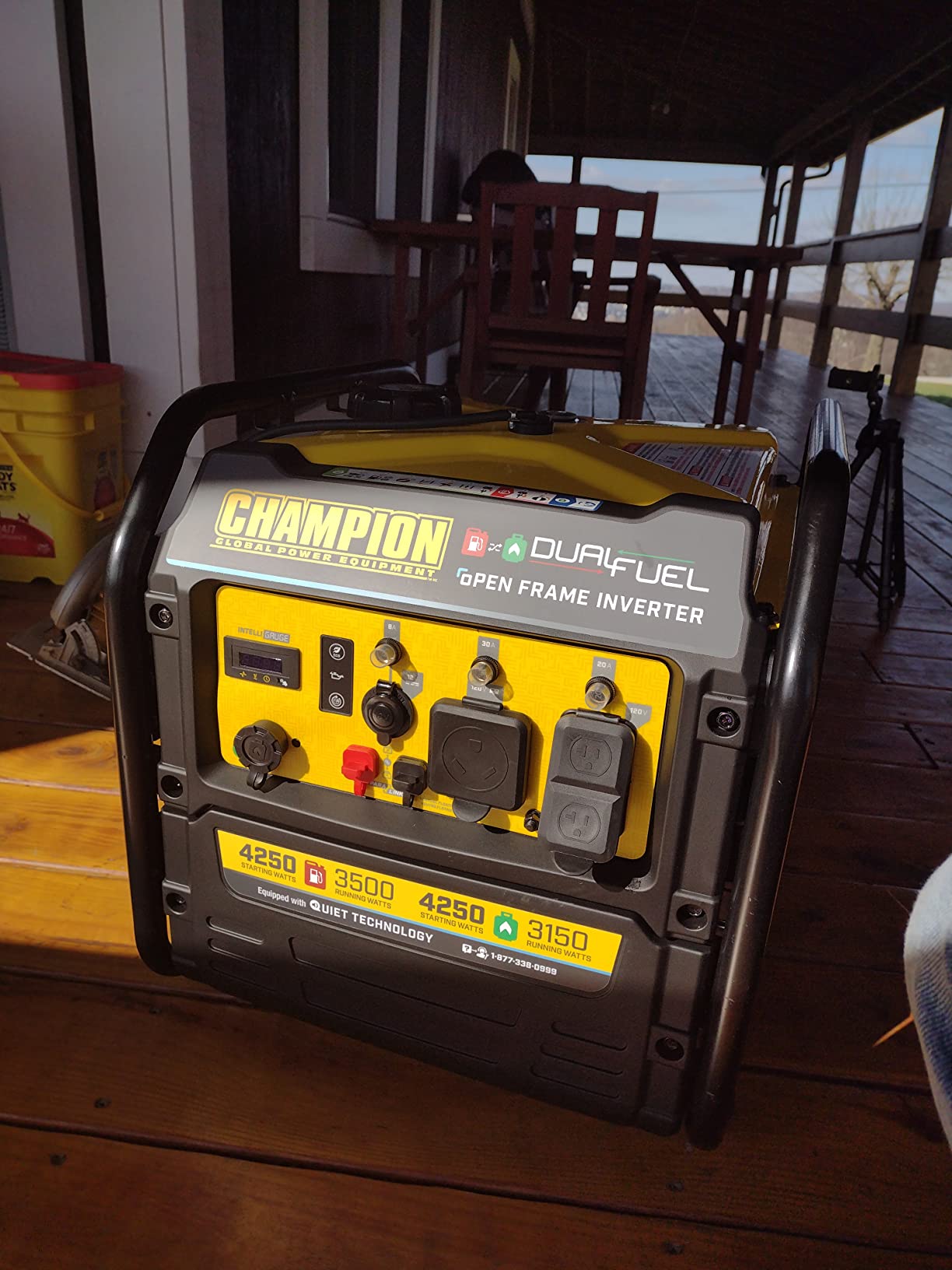 Champion 4250-Watt Dual Fuel Portable Open Frame Inverter Generator, CARB customer photo 1