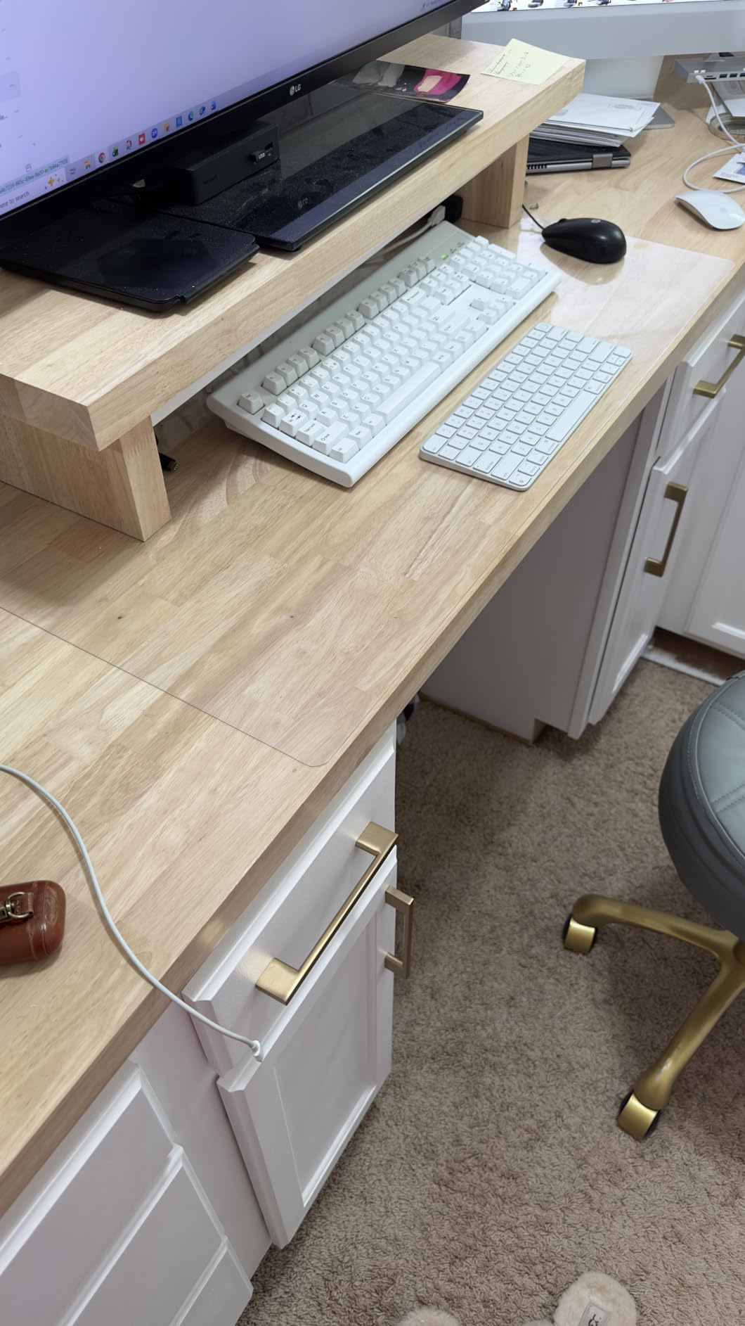 Oterri Clear Writing Desk Pad, 24’’x17” Heat Resistant Waterproof PVC Round Edge Durable Desk Protect Mat, Anti-Static Writing Mat Table Protector customer photo 2