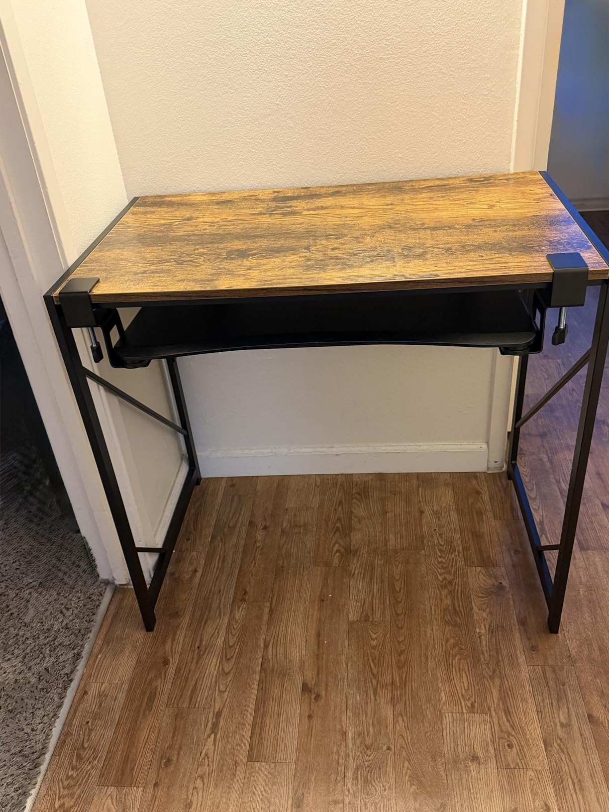 Elephance Folding Desk Writing Computer Desk for Home Office No-Assembly, Foldable Table for Small Spaces, 39.4 Inch, Beige customer photo 2