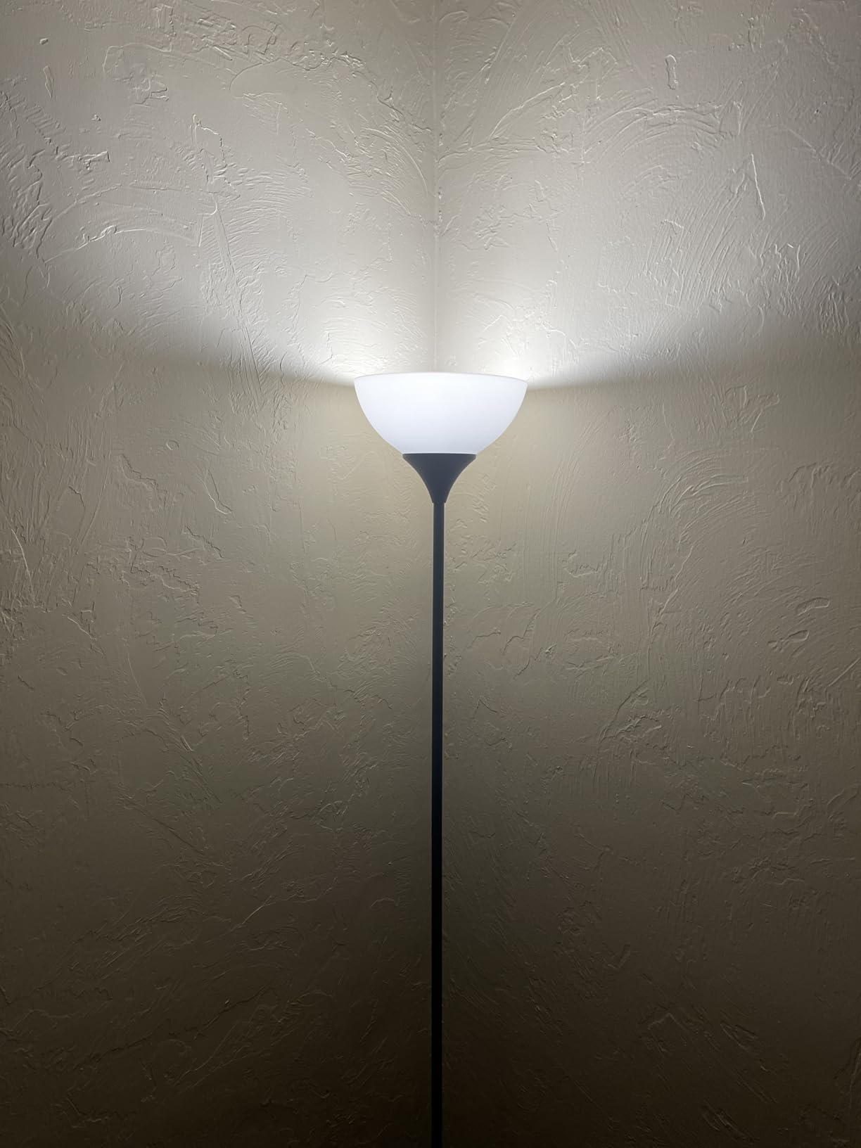 PESRAE Floor Lamp, Remote Control, Stepless Brightness & Color Temperature | LED Bulb Included; 3000K–6000K Adjustment, Torchiere Lamp for Living Room, Bedroom or Office, Matte Black customer photo 1