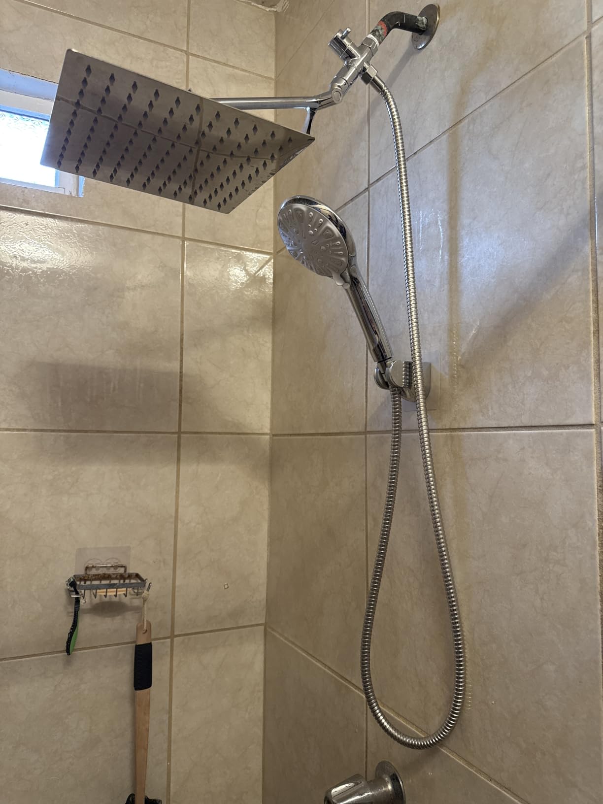 Shower Head, 8'' High Pressure Rainfall/Handheld Shower Combo, Matte Black customer photo 2