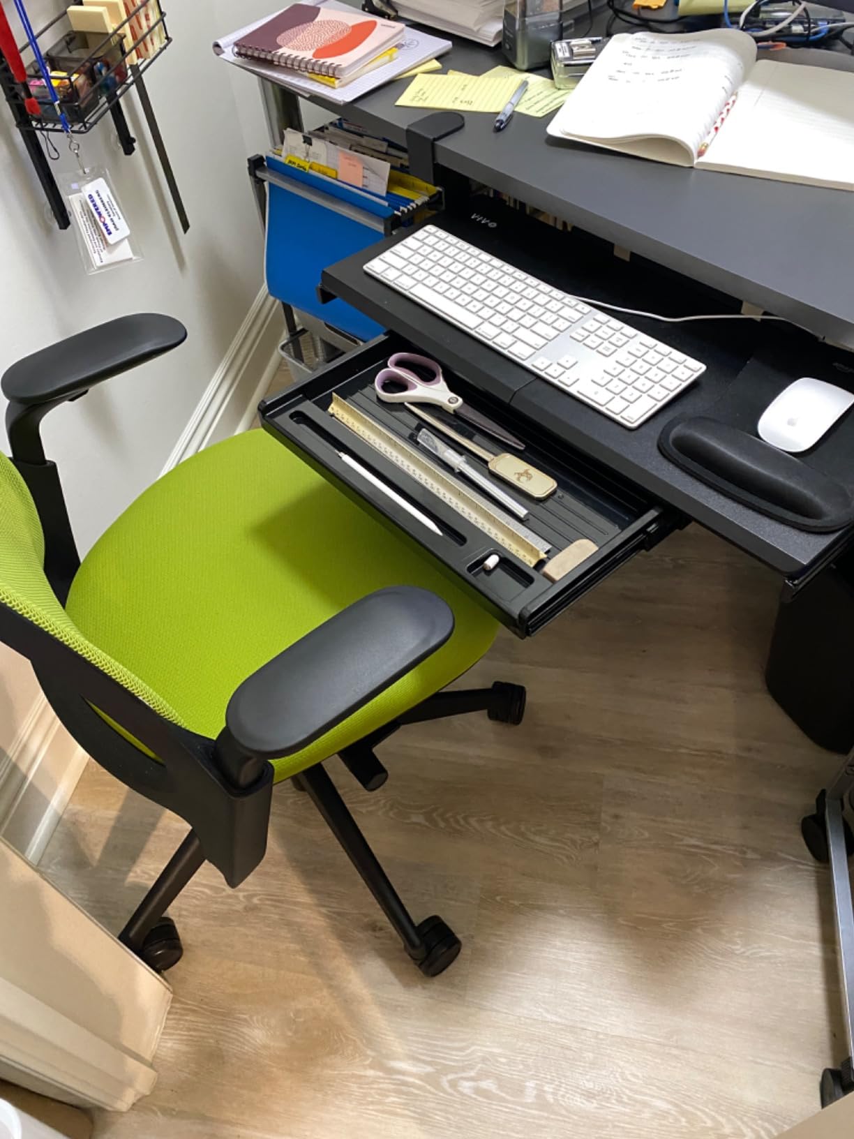 VIVO Black Clamp-on 27 x 11 in Keyboard Tray & Pencil Drawer, MOUNT-KB05-4D | Large Under Desk Keyboard & Mouse Tray with 11