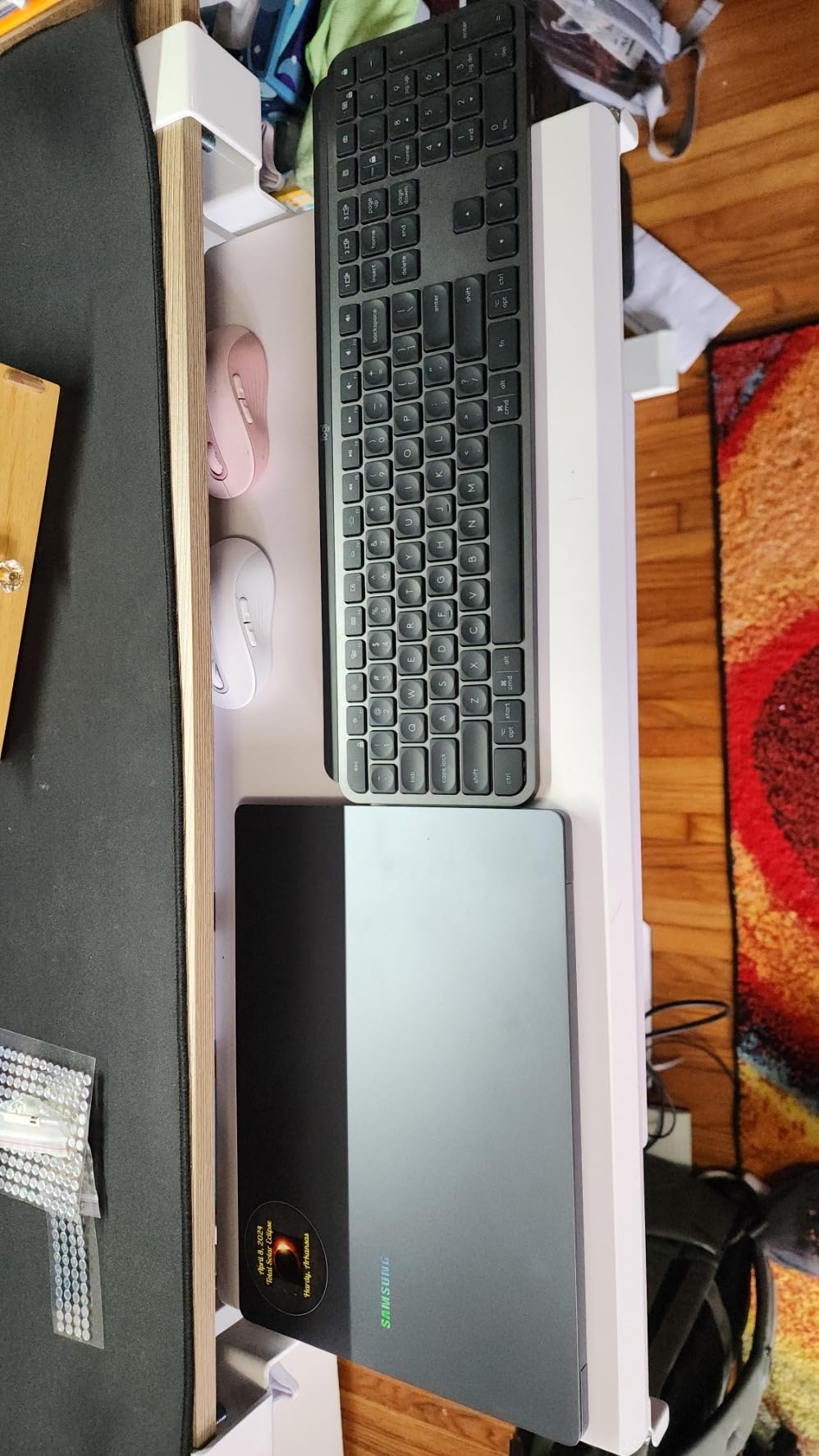 VIVO Black Clamp-on 27 x 11 in Keyboard Tray & Pencil Drawer, MOUNT-KB05-4D | Large Under Desk Keyboard & Mouse Tray with 11