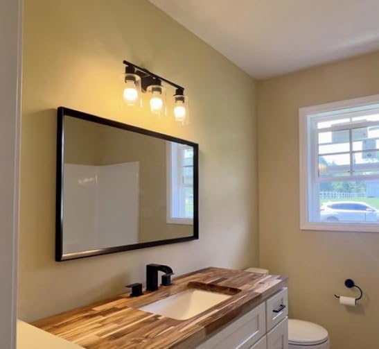 Amazon Basics Rectangular Wall Mount Mirror for Bedroom, Living Room, Entryway, Wide Trim, 24