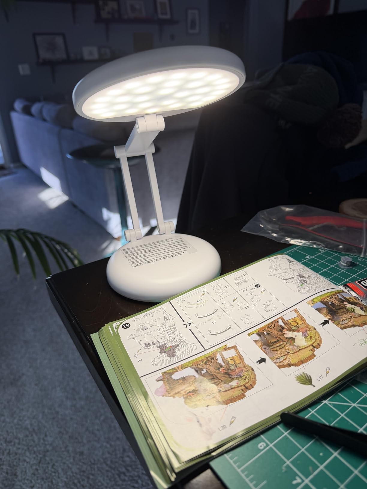 One Fire Rechargeable Table Lamp, 3600mAh Battery Operated Lamp Dorm Lamp | Cordless Lamp, 10 Brightness, Portable, Small Size, Foldable, 6-288h Endurance, Touch Control, Reading, Travel, Office, Nail, Emergency customer photo 1