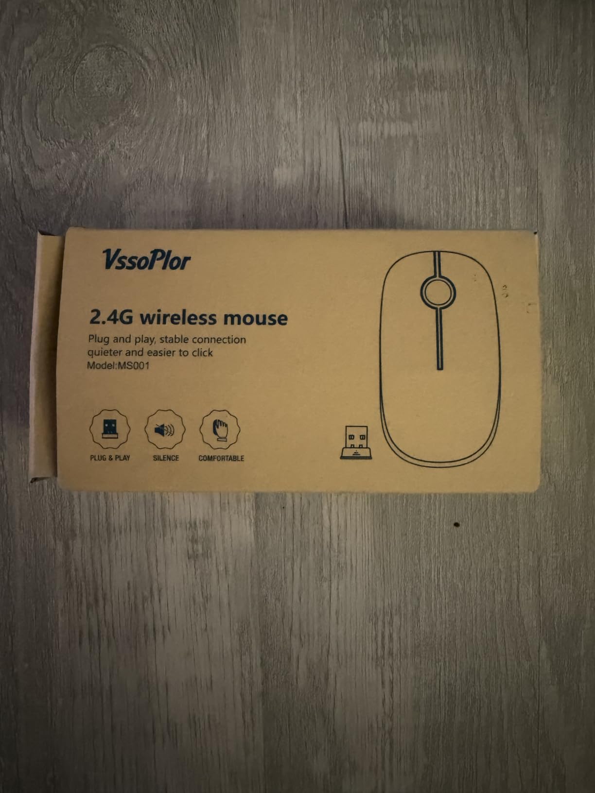 VssoPlor Wireless Mouse, 2.4G Slim Computer Laptop Mouse, Black and Gold customer photo 2