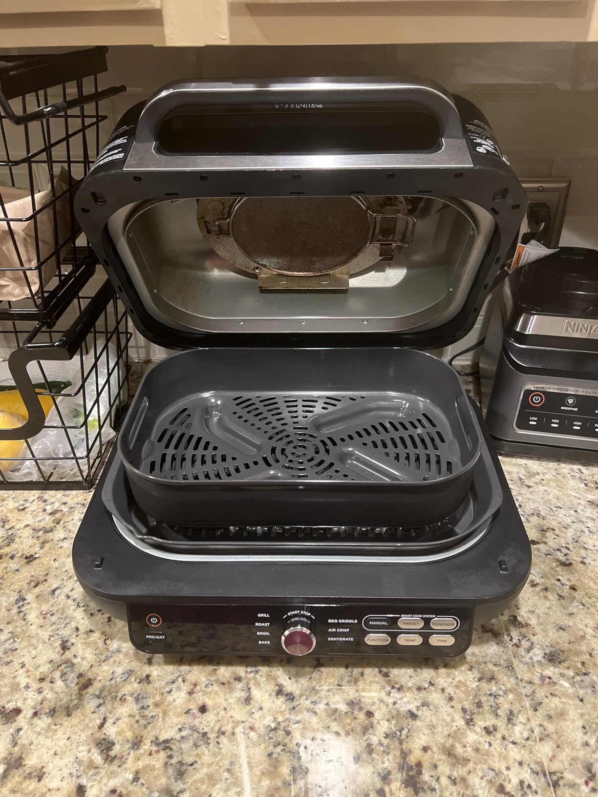 Ninja IG651 Foodi Smart XL Pro 7-in-1 Indoor Grill/Griddle Combo, use Opened or Closed, Air Fry, Dehydrate & More, Pro Power Grate, Flat Top, Crisper, Smart Thermometer, Black customer photo 1