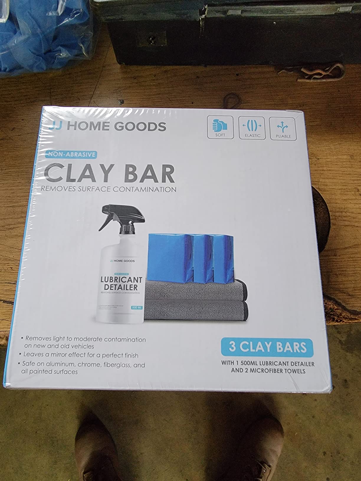 JJ Care Clay Bar Kit - Includes 3 Car Clay Bars for Auto Detailing (3x100g) + 16.9 fl. oz Clay Bar Lubricant + 2 Microfiber Cloths for Scratch-Free Finishing, Essential Clay Bar Kit for Car Detailing customer photo 1