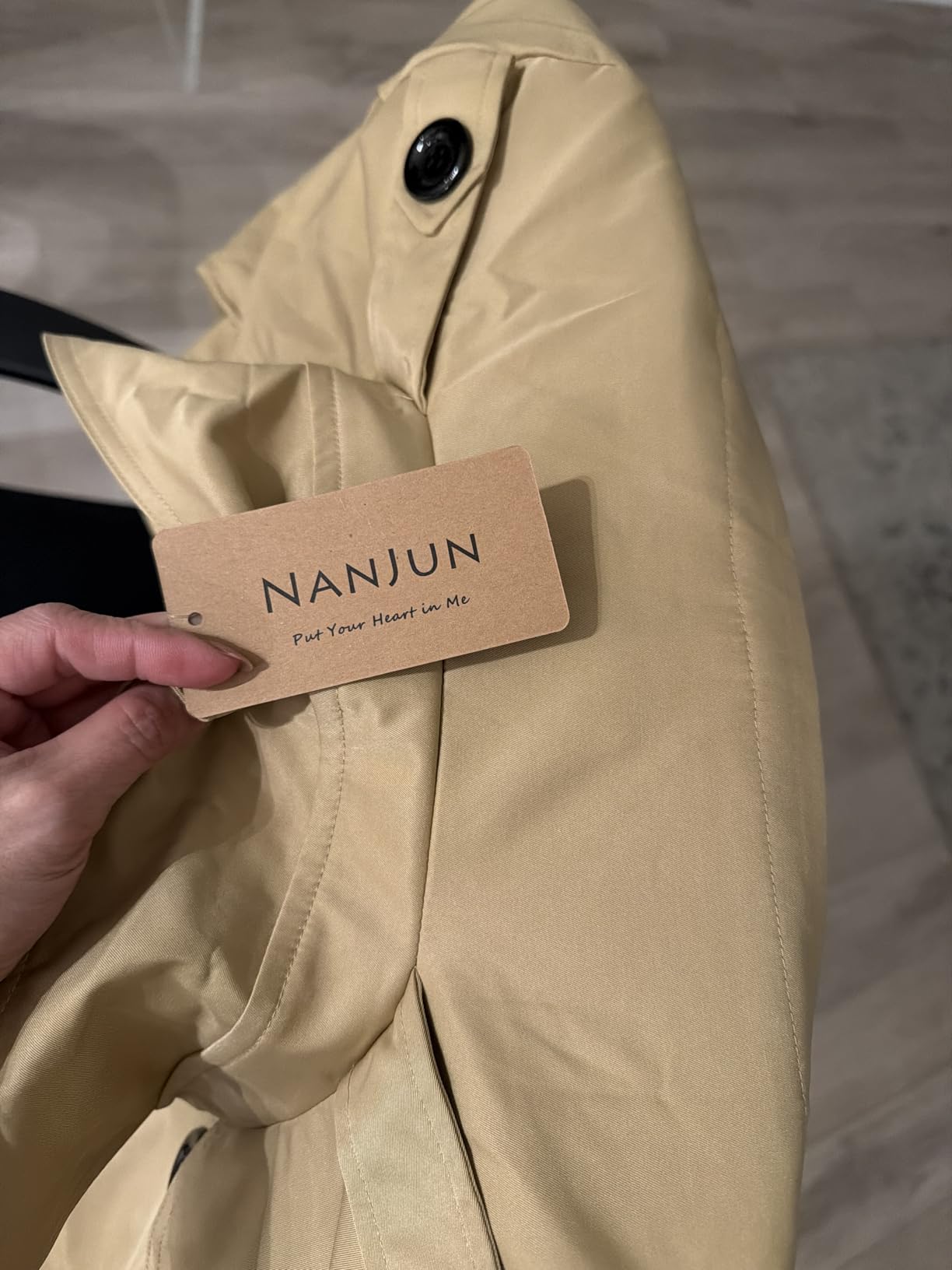 FARVALUE Women's Waterproof Trench Coat Double Breasted Windbreaker Classic Belted Lapel Overcoat with Removable Hood customer photo 1