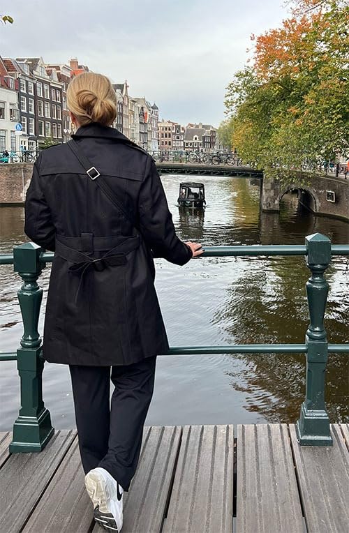 FARVALUE Women's Waterproof Trench Coat Double Breasted Windbreaker Classic Belted Lapel Overcoat with Removable Hood customer photo 2