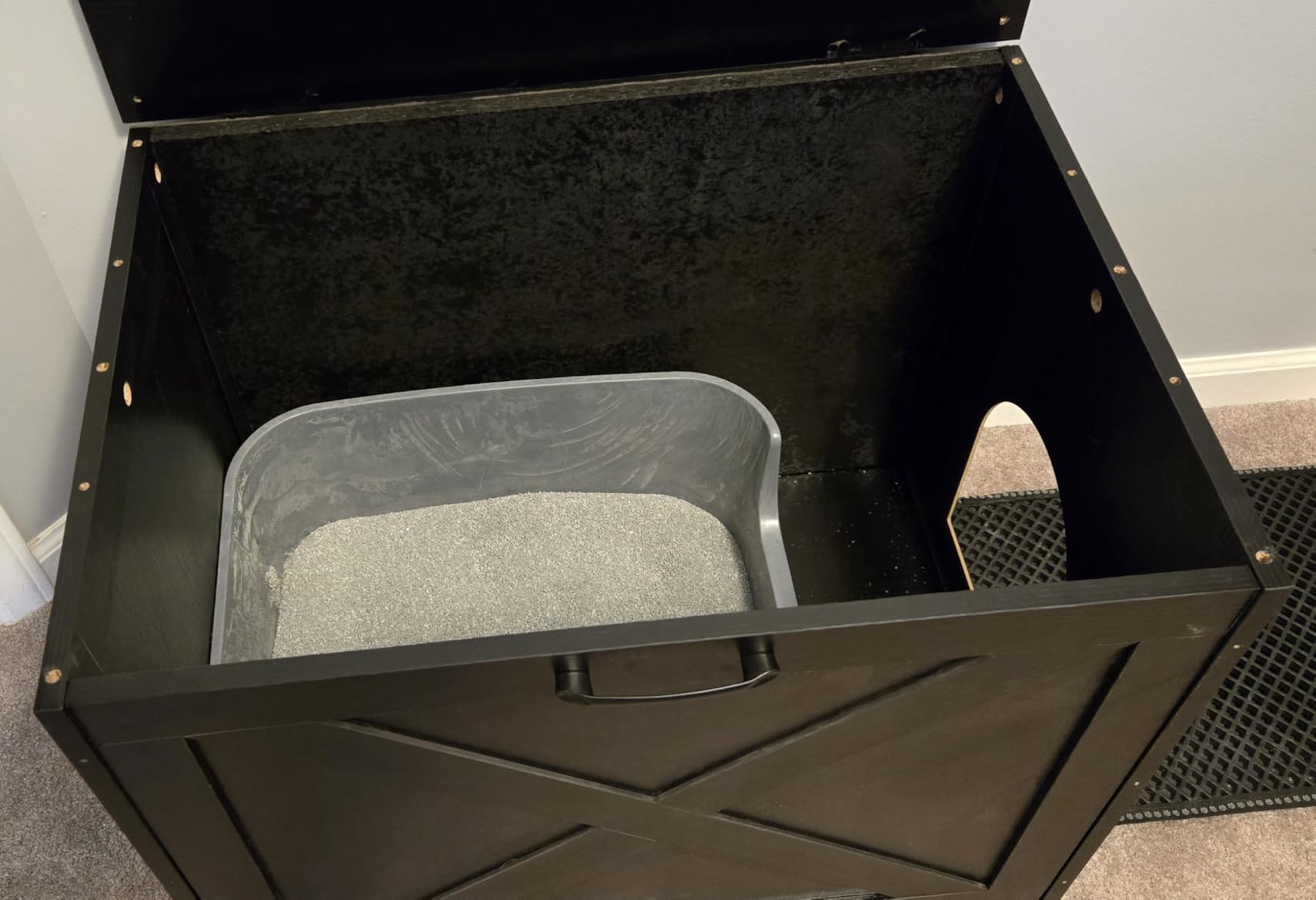 Dwanton Cat Litter Box Enclosure, Hidden Litter Box Furniture, 23.6 Inches customer photo 1