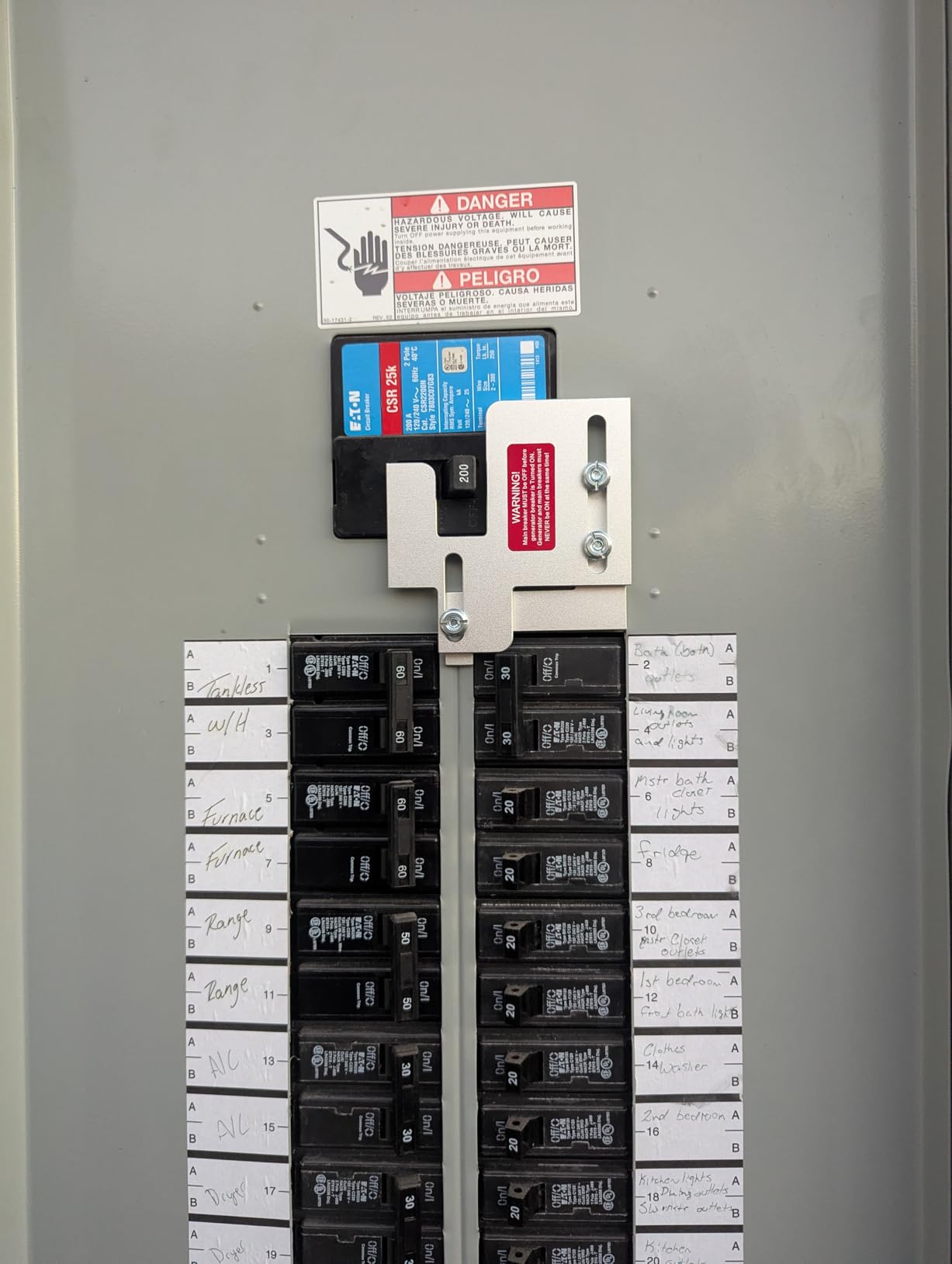 Generator Interlock Kit for Eaton Cutler Hammer BR SERIES 150&200amp Panels customer photo 2