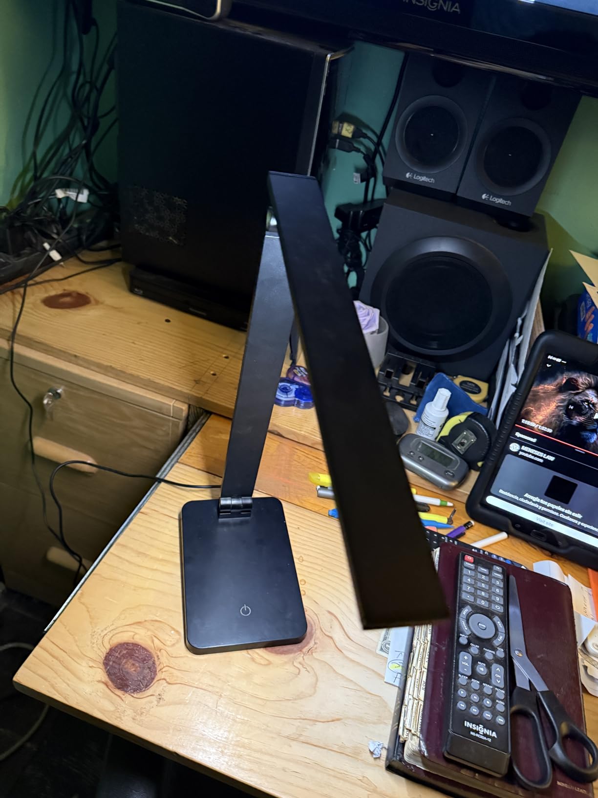 LED Desk Lamp for Home Office, 3 Levels Dimmable Desk Light with USB Charging Port, Small Study Lamp, Reading Light for Table, Black, 5000K customer photo 2