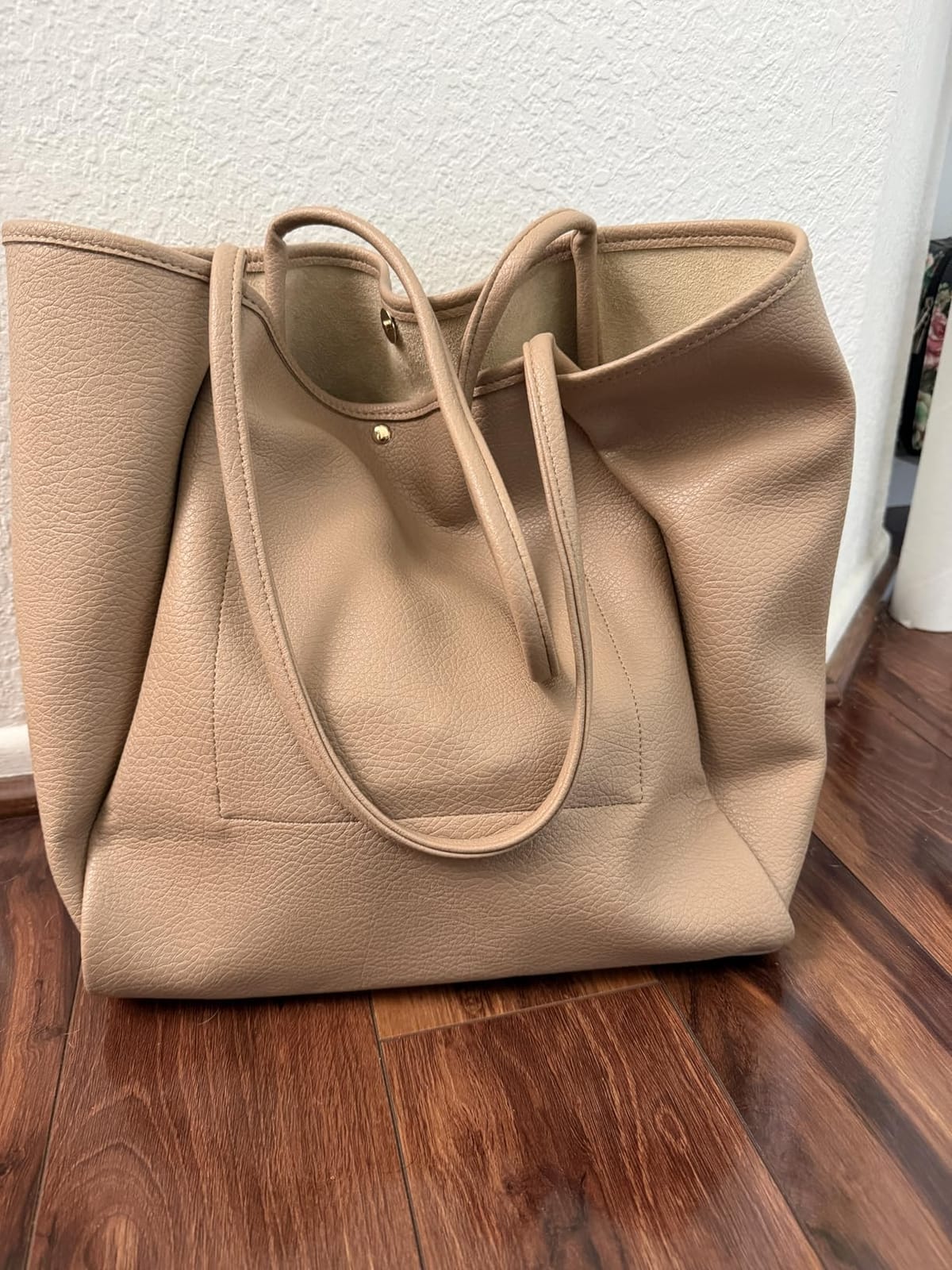 Oversize Pu Leather Tote Women Weekender Bag Shopper Handbag Travel Purse customer photo 2