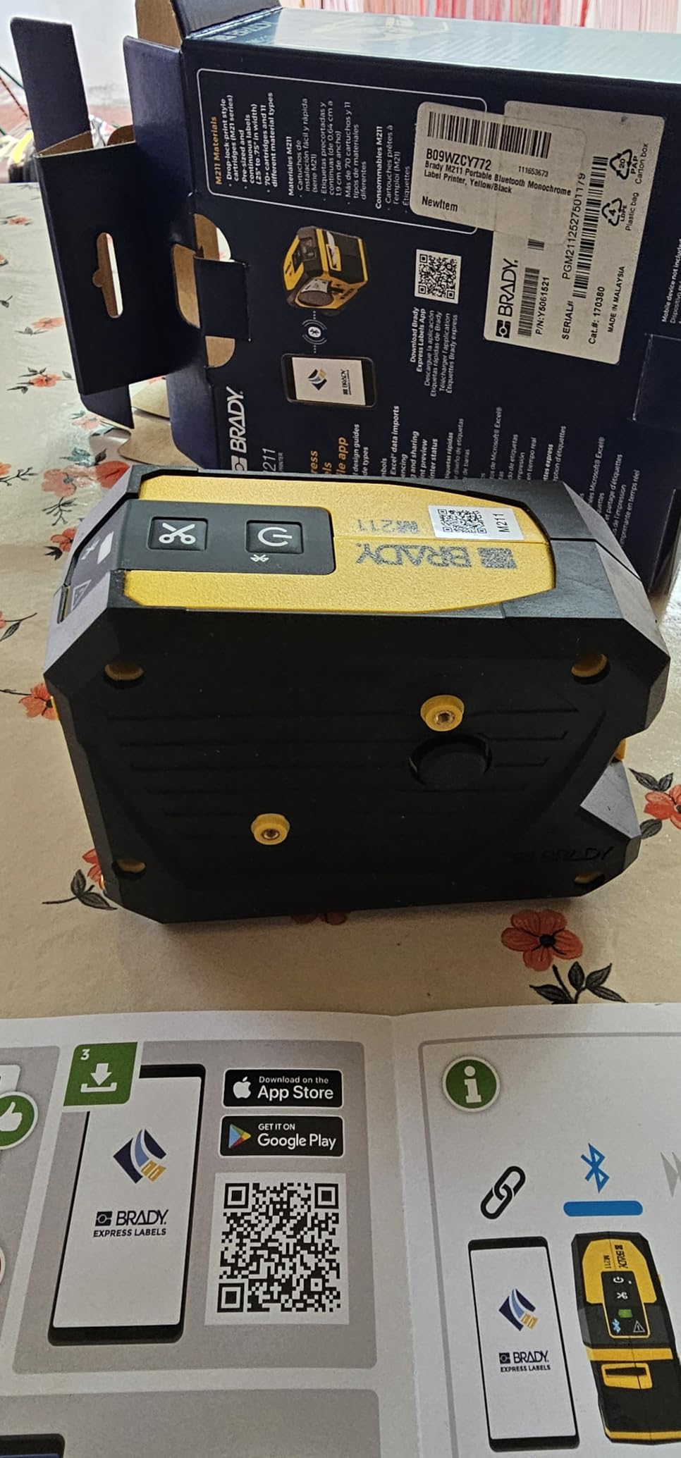 Brady M211 Portable Bluetooth Monochrome Label Printer, Yellow/Black customer photo 1
