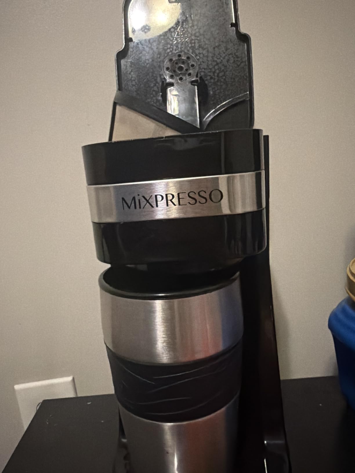 Mixpresso Single Serve & Single Cup Coffee Maker with 14oz Travel Mug Green | For ground coffee only, reusable filter, auto shut off. Compact personal drip coffee maker, not compatible with K-Cup pods. customer photo 1