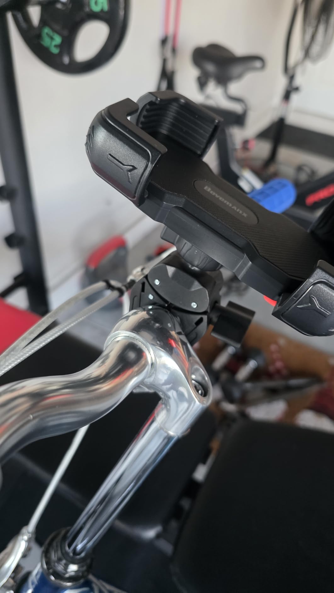Bovemanx Motorcycle Phone Mount Holder, [150mph Wind Anti-Shake][7.2inch Big Phone Friendly] Bike Phone Holder, Motorcycle Handlebar Cell Phone Clamp, Compatible with iPhone 16 Pro Max, Black customer photo 2