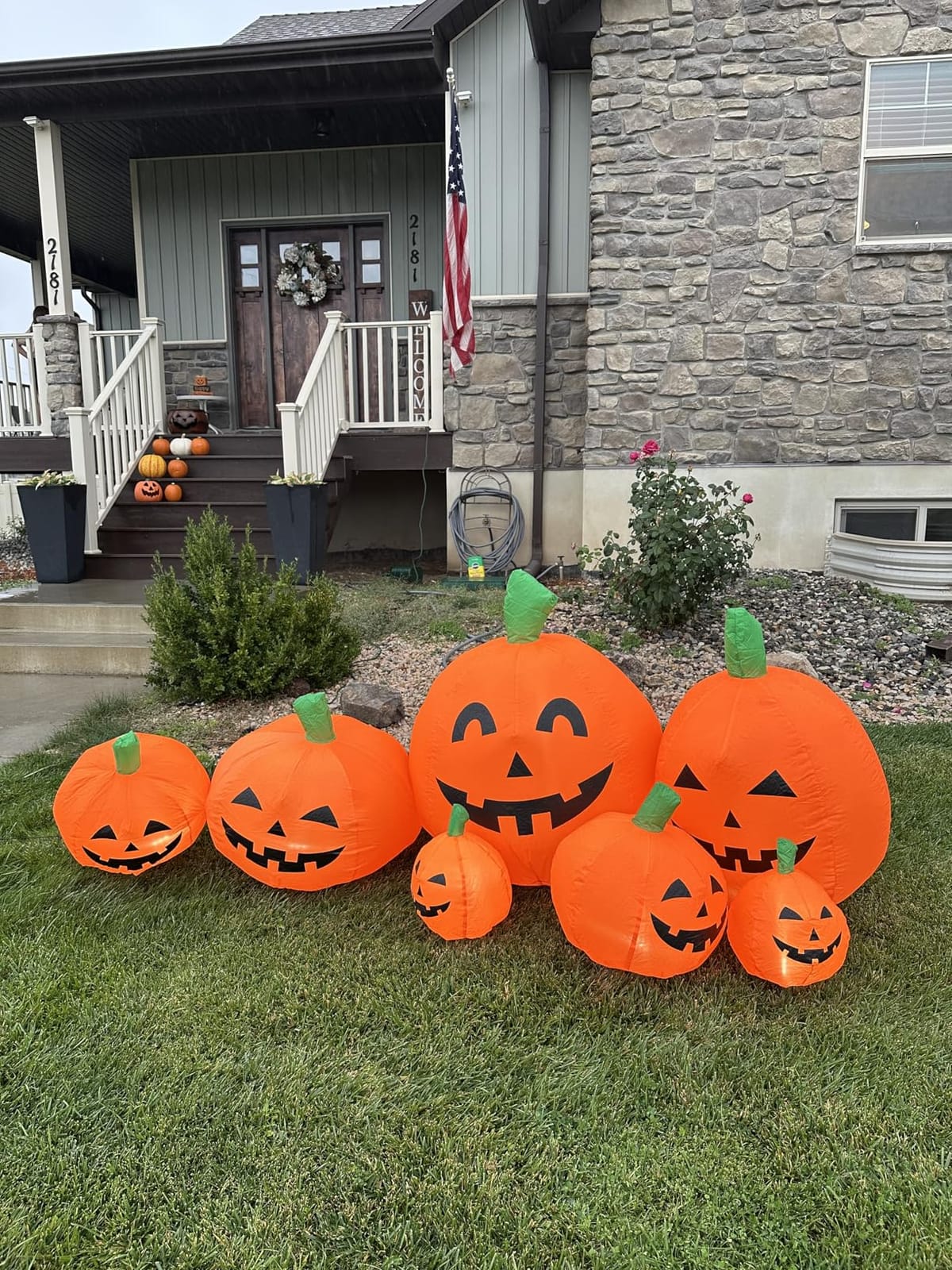 GIGALUMI 7.5FT Halloween Inflatable Outdoor Decoration Pumpkin(Cold White) customer photo 1