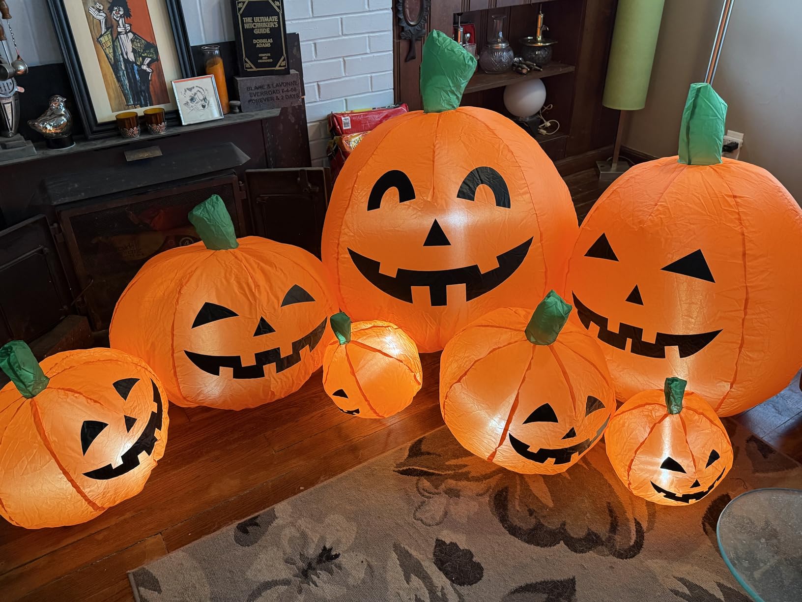 GIGALUMI 7.5FT Halloween Inflatable Outdoor Decoration Pumpkin(Cold White) customer photo 2