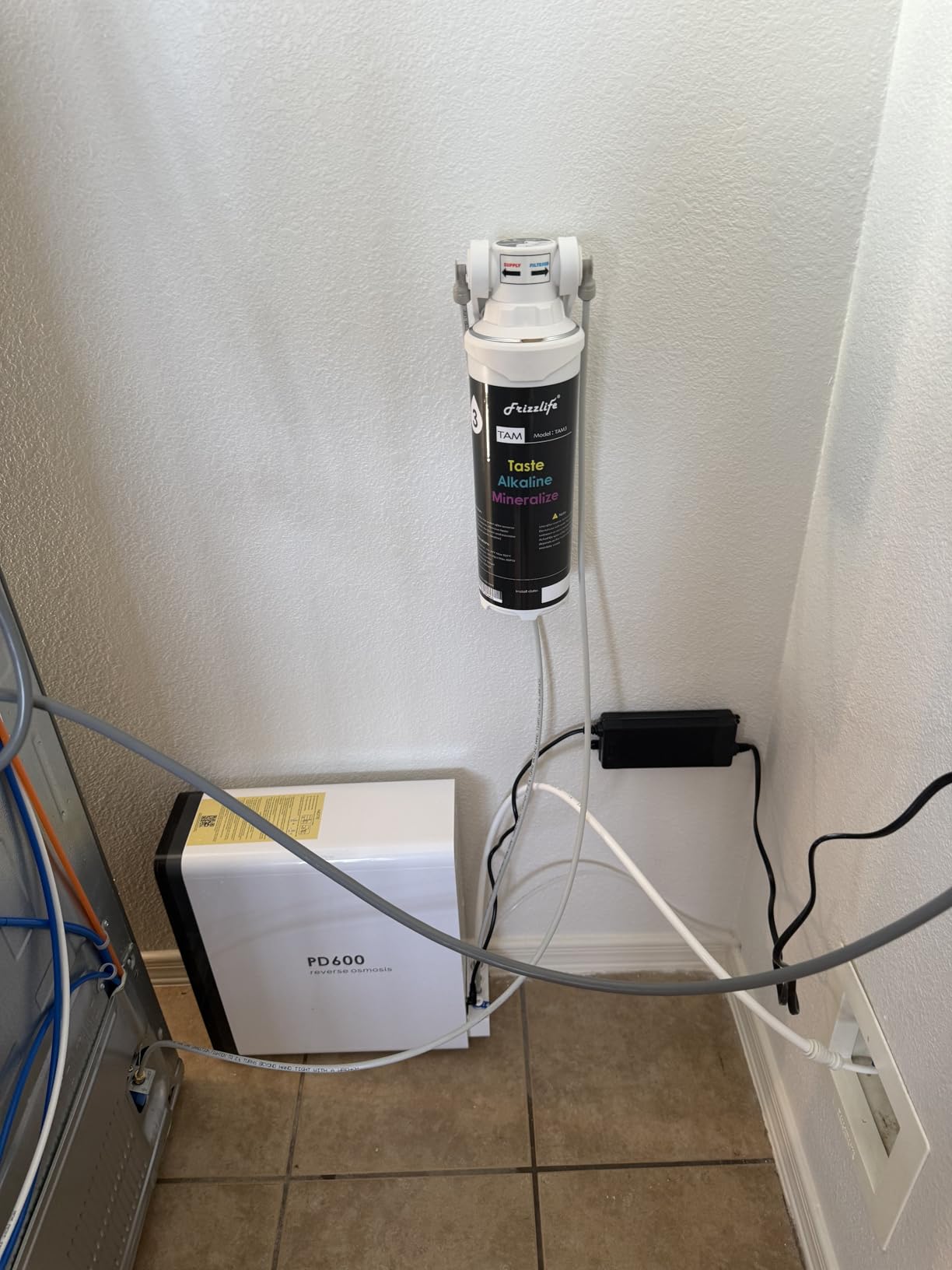 Frizzlife 1000GPD Reverse Osmosis Water Filter, NSF/ASNI 58&53&42&372 Standard, Alkaline Mineral pH+ Reverse Osmosis System, 9-Stage Filtration Tankless RO, 2:1 Pure to Drain, Under Sink, PD1000-TAM4 customer photo 1