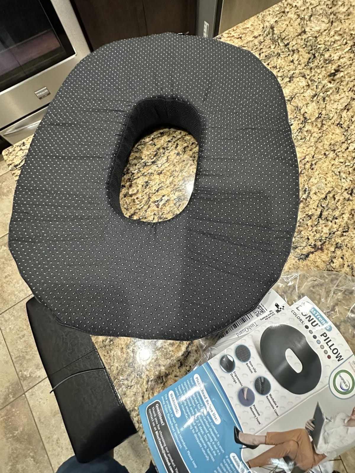 TushGuard Seat Cushion, Memory Foam Office Chair Cushion - Grey, Large | for Car Seat, Airplane, Desk Chair - Sciatica & Hip & Coccyx Pain Relief Cushion for Long Sitting Office Workers, Car Drivers customer photo 1