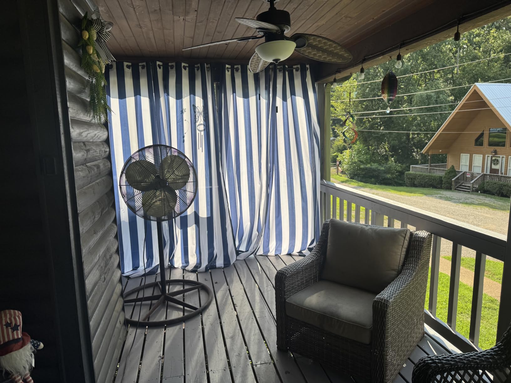 Sun Zero Valencia 2-Pack Cabana Stripe Indoor/Outdoor UV Protectant Energy Efficient Grommet Curtain Panel Pair customer photo 2