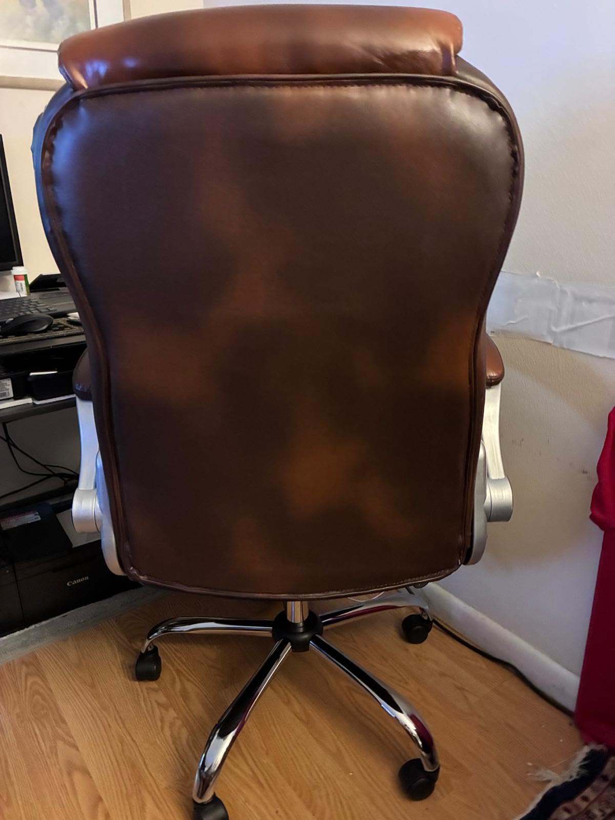 Pink Office Chair, Ergonomic High Back Executive Office Desk Chairs for Women, 90°-120° Rocking Computer Chair with Wheels, Swivel Lumbar Support Home Office Desk Chair customer photo 2