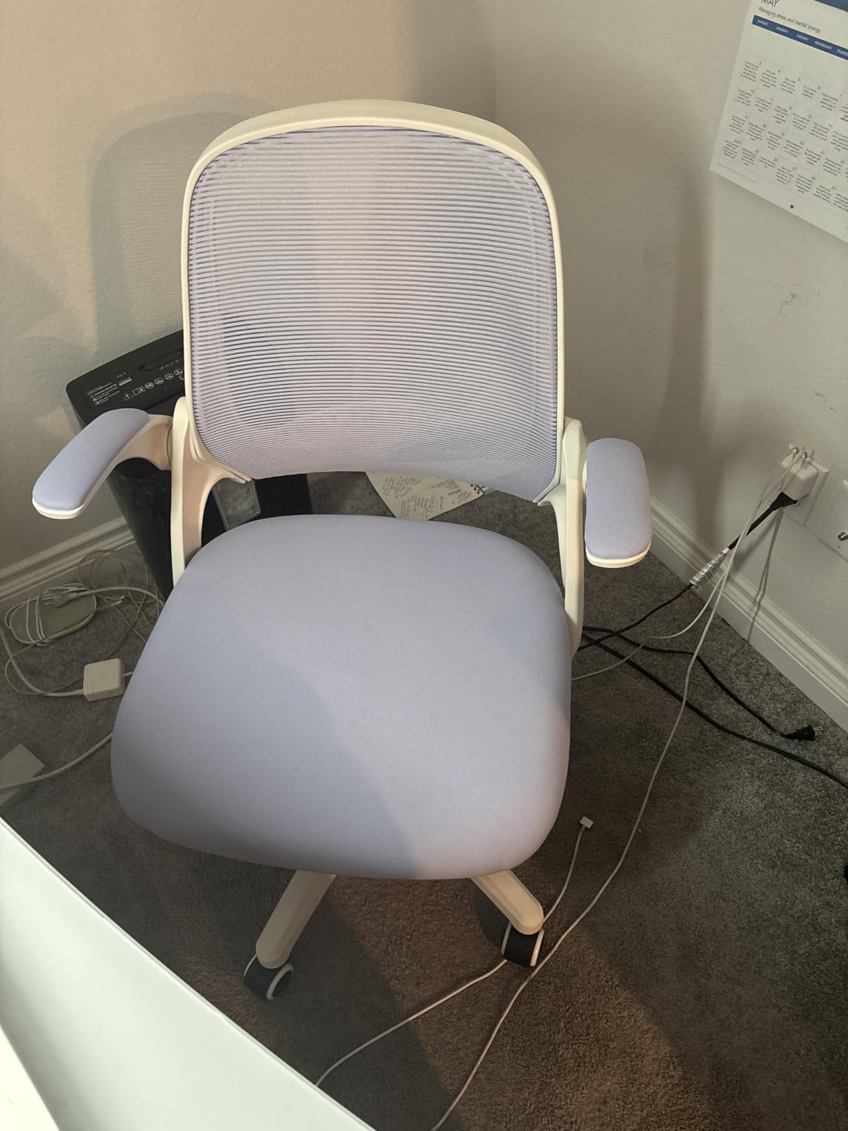 NEO CHAIR Office Desk Chair, Ergonomic Mesh with Flip-Up Armrests, Grey | Lumbar Support, Height Adjustment, 360° Swivel and Rolling Base, Space-Saving Design for Home Office, Vanity or Study customer photo 1