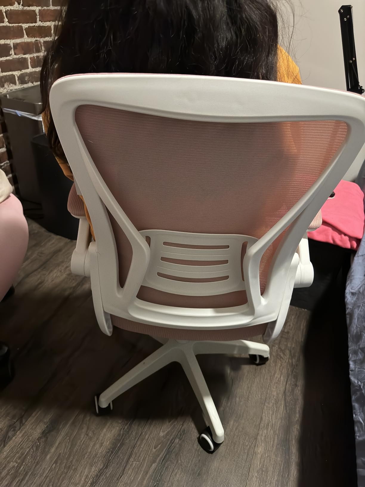 naspaluro Home Office Desk Chair Mid Back with Adjustable Height Dark Black customer photo 2