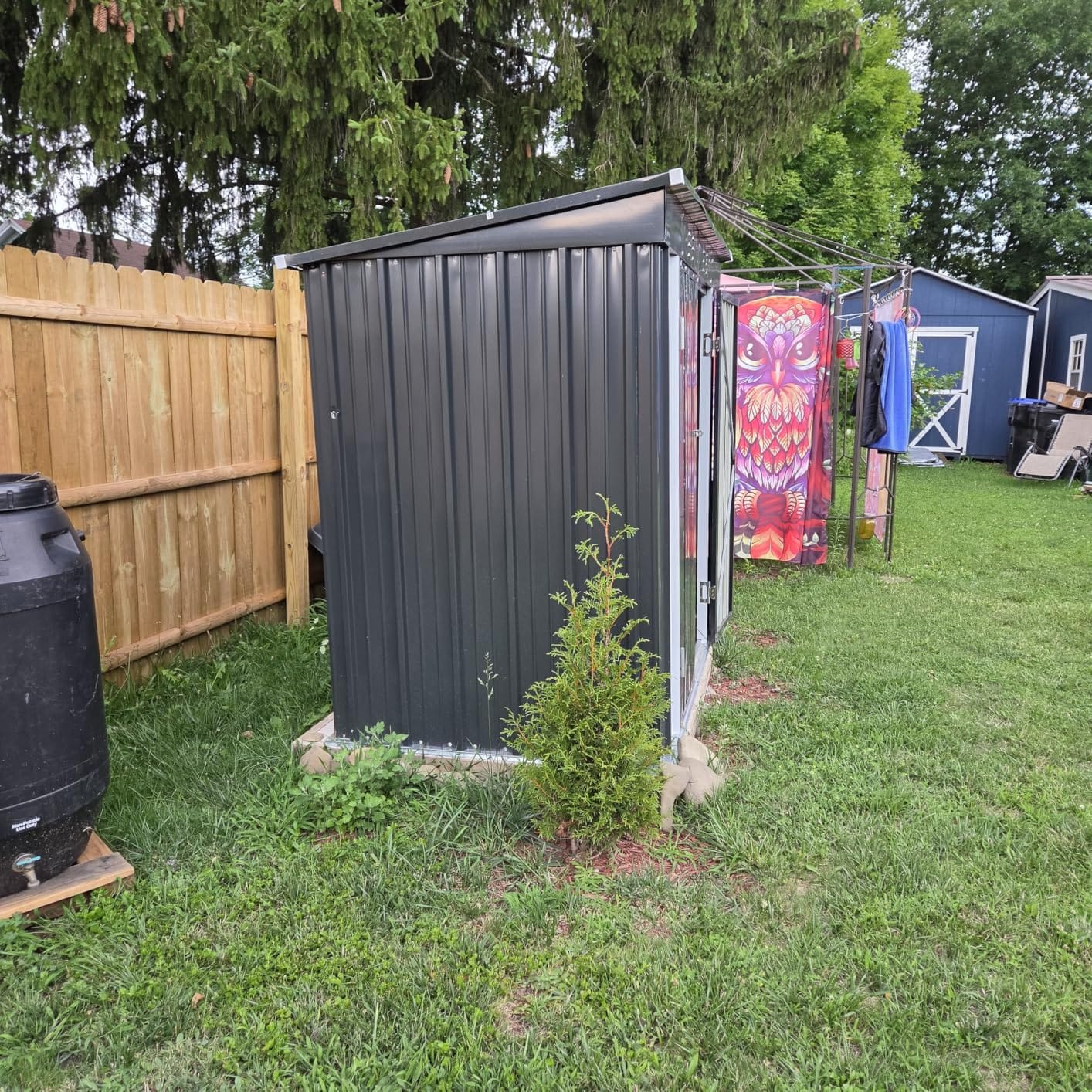 Gizoon 5x3 FT Outdoor Shed, Galvanized Metal Shed Lockable Door, Dark Gray customer photo 2