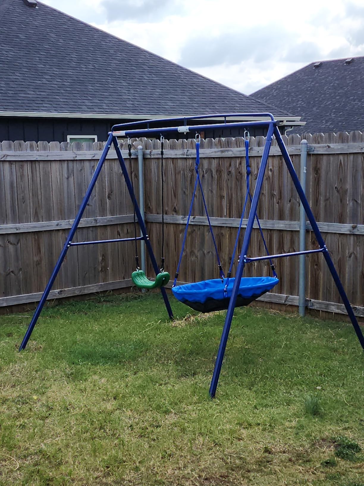 2 Seat Kids Small Swing Sets for Backyard, Outdoor Kids Play Equipment customer photo 1
