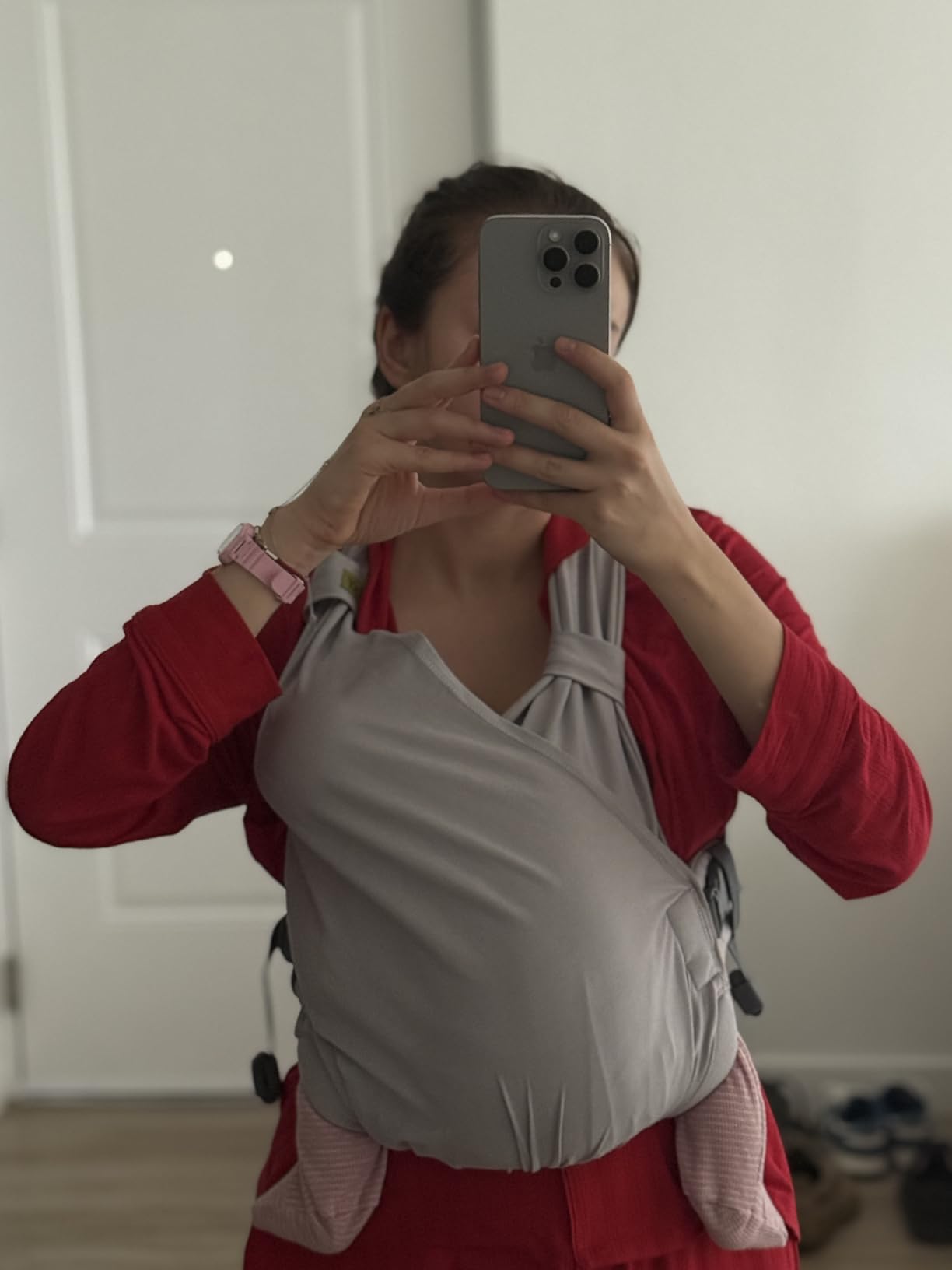 Boba Bliss Pre-Wrapped Baby Wrap Carrier, Newborn Sling, Gray customer photo 2