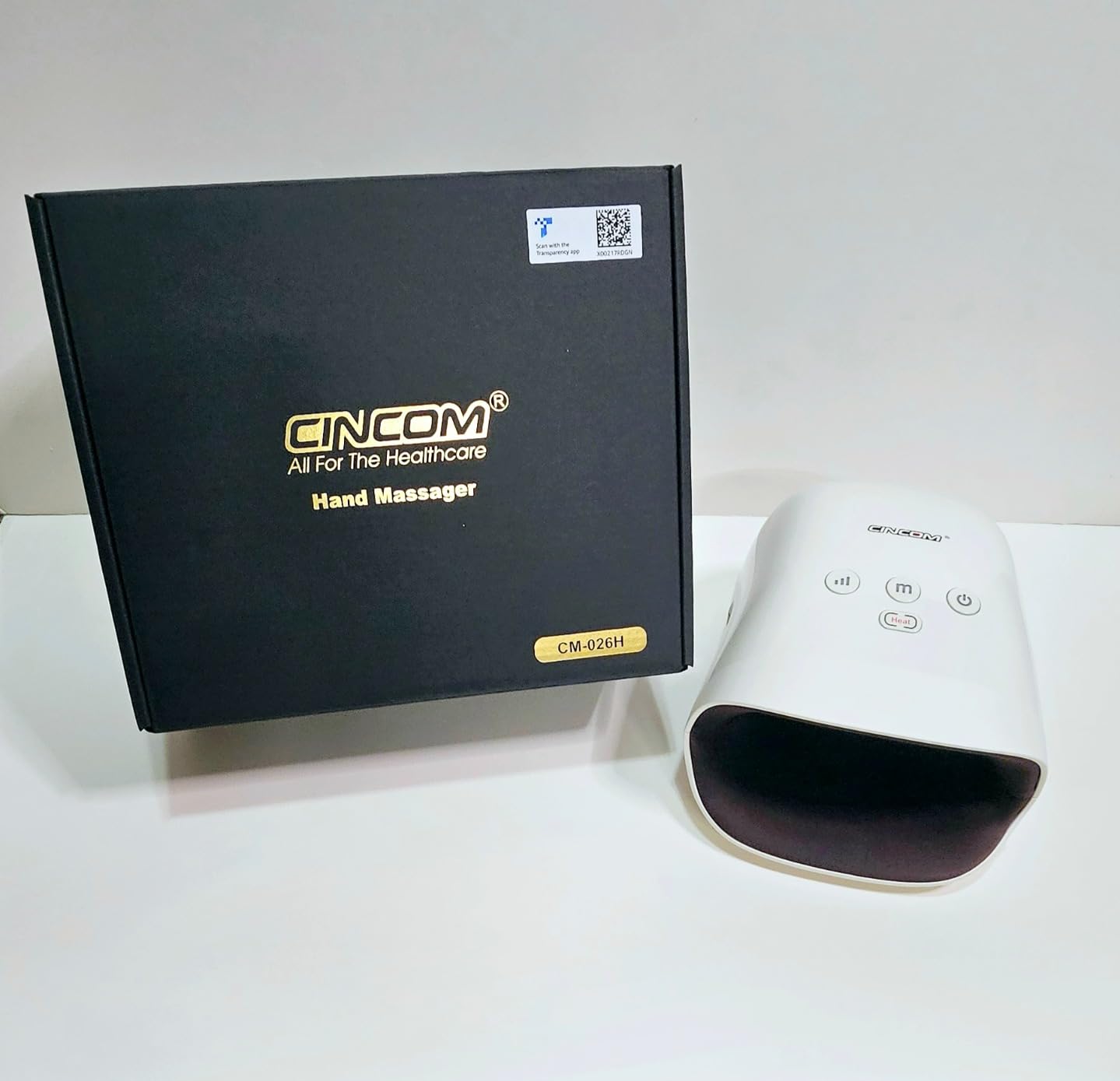CINCOM Cordless Hand Massager with Heat and Compression, Blue customer photo 2