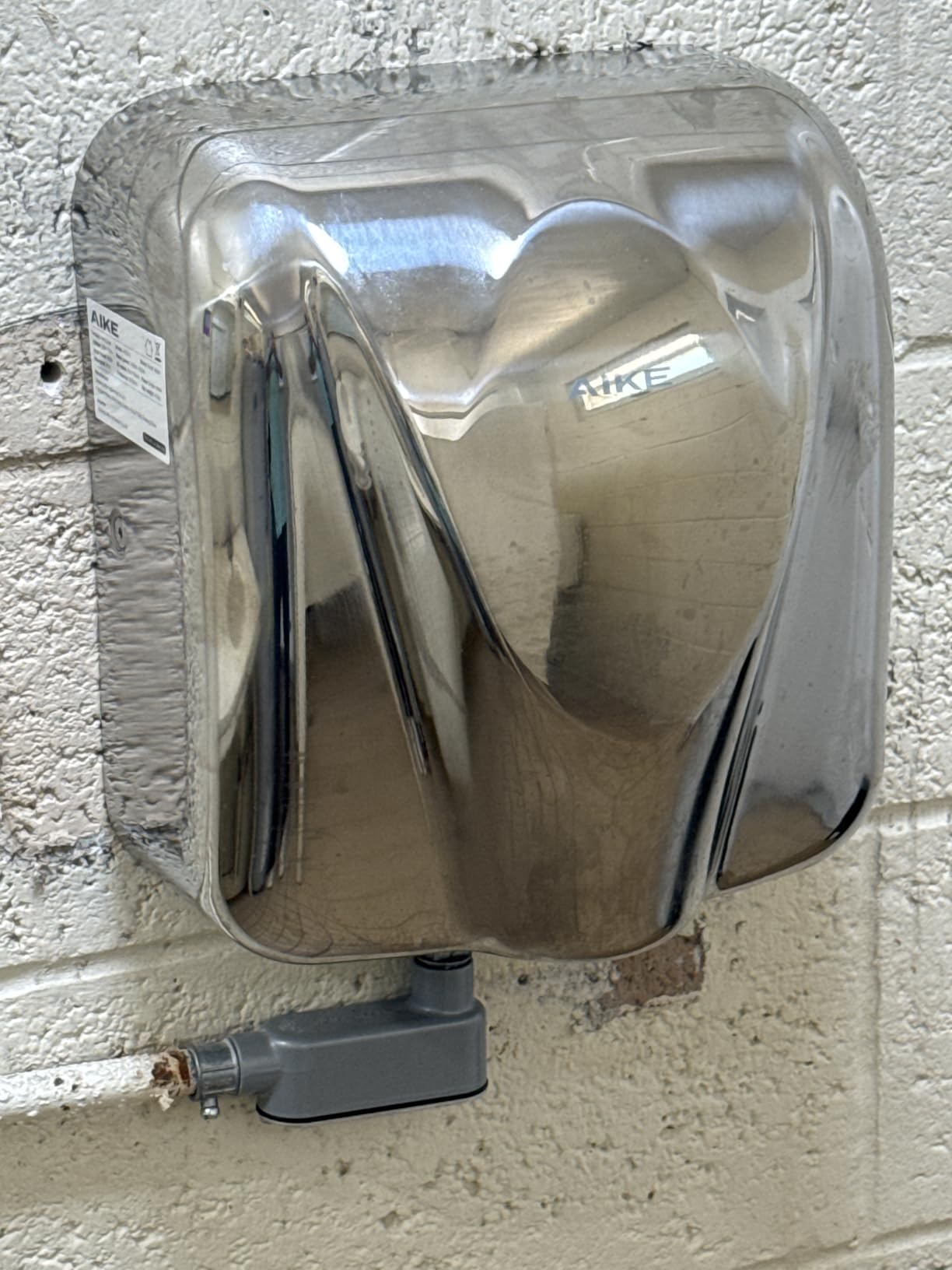 AIKE Elephant Power Hand Dryer for Commercial Bathroom Brushed, Model AK2812 | 15S Fast Dry Heavy Duty High Speed Design, Plug-in Easy Install and Hardwiring Friendly, Stainless Steel Model AK2812 customer photo 2